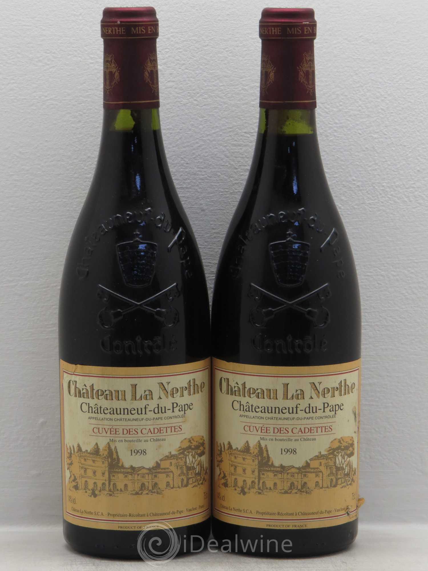 Châteauneuf-du-Pape Château La Nerthe Cuvée des Cadettes Famille Richard 1998 - Lot de 2 bouteilles - 0