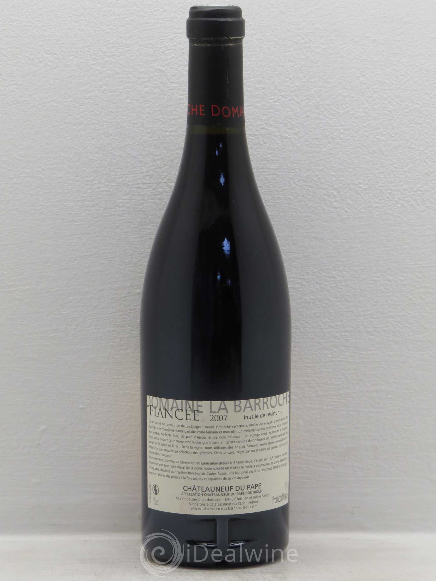 Châteauneuf-du-Pape La Barroche (Domaine de) Cuvée Fiancée Julien Barrot 2007 - Posten von 1 Flasche - 1