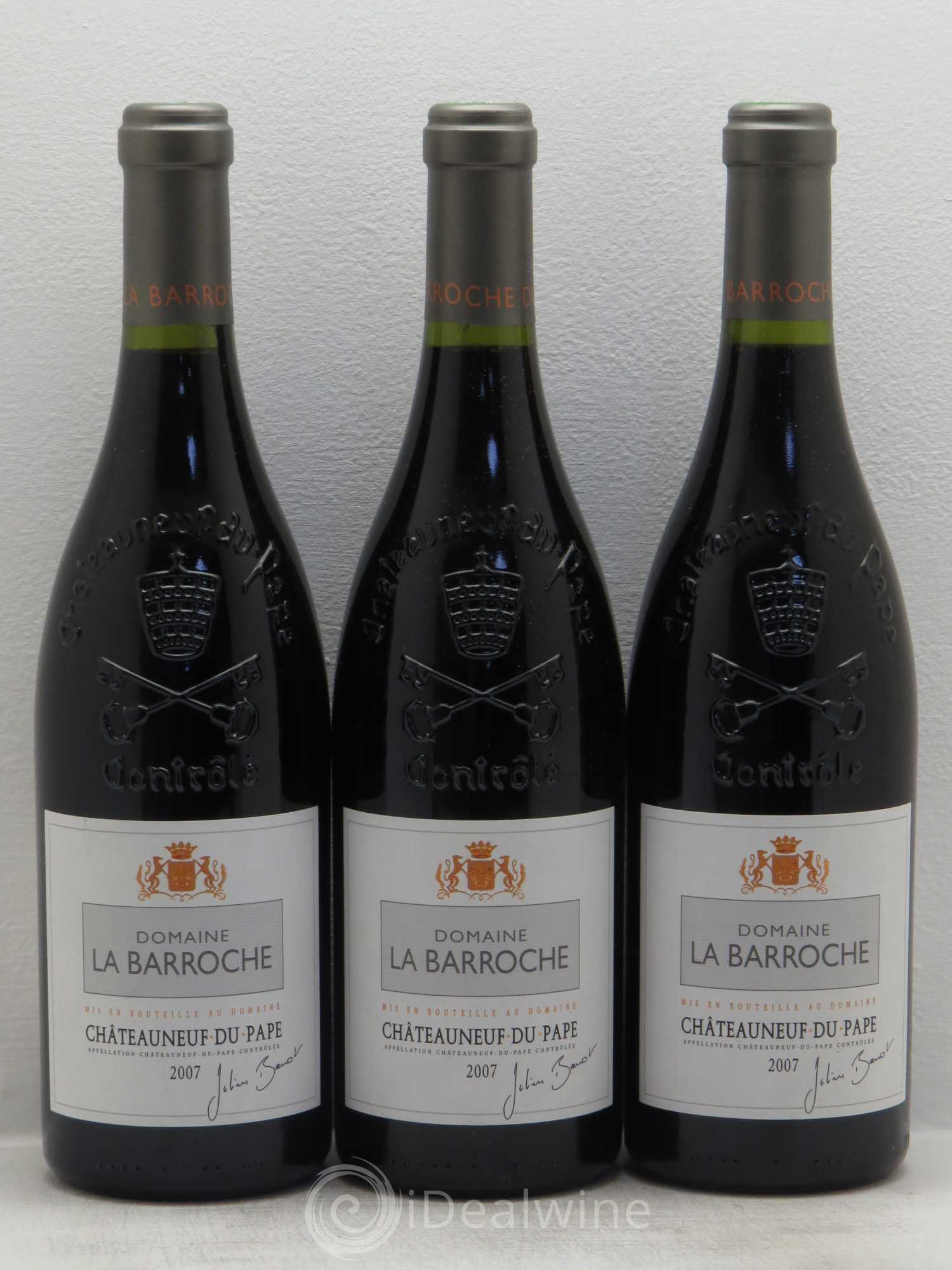Châteauneuf-du-Pape La Barroche (Domaine de) 2007 - Posten von 3 Flaschen - 0