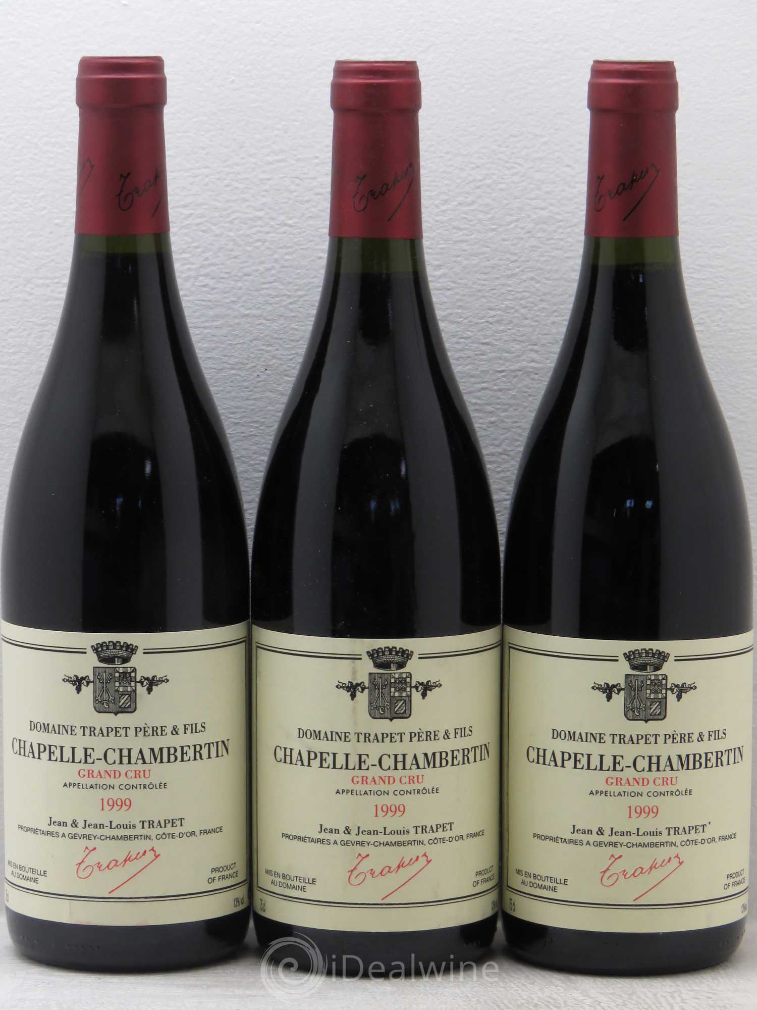 Chapelle-Chambertin Grand Cru Domaine Trapet 1999 - Lot de 3 bouteilles - 0