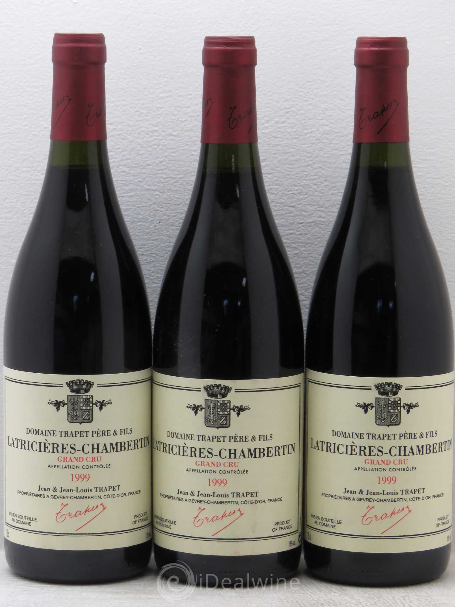 Latricières-Chambertin Grand Cru Domaine Trapet 1999 - Lot de 3 bouteilles - 0