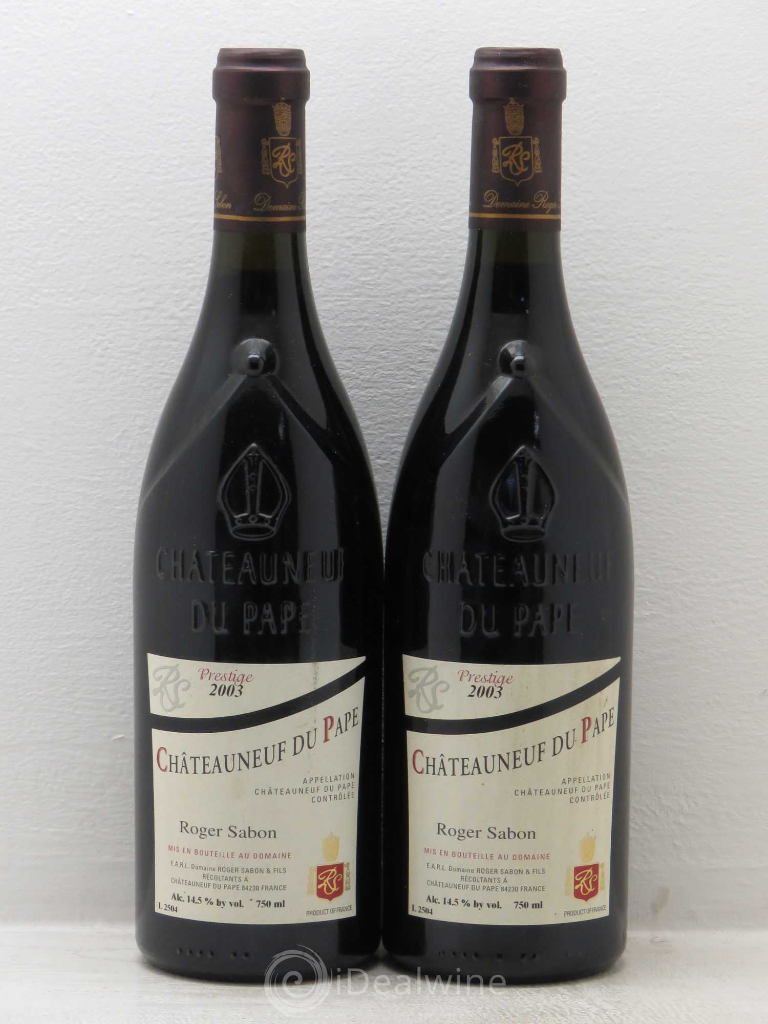 Châteauneuf-du-Pape Cuvée Prestige Roger Sabon (Domaine) 2003 - Lot de 2 bouteilles - 0