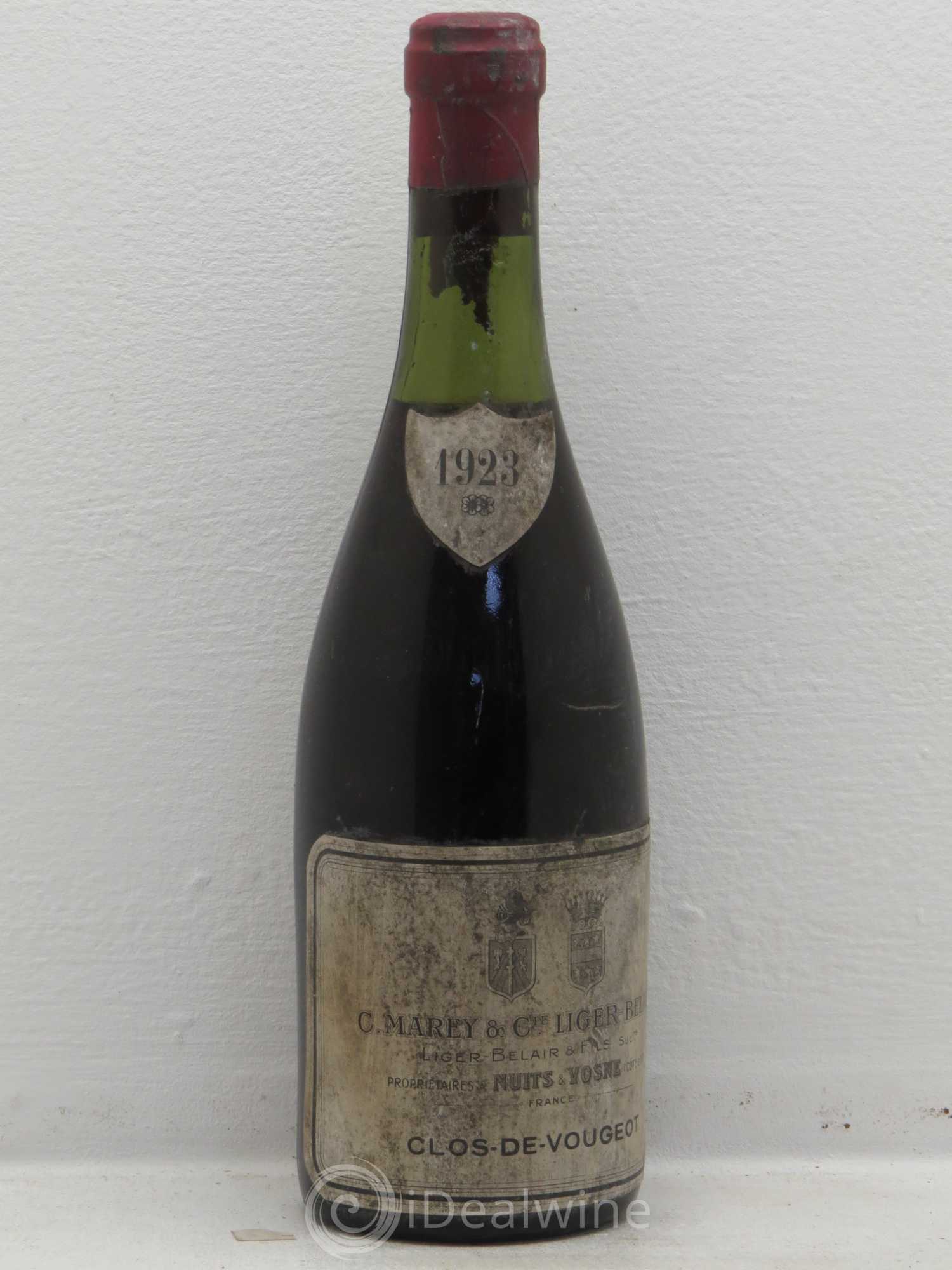 Clos de Vougeot Grand Cru Marey Liger Belair 1923 - Posten von 1 Demi-Flasche - 0