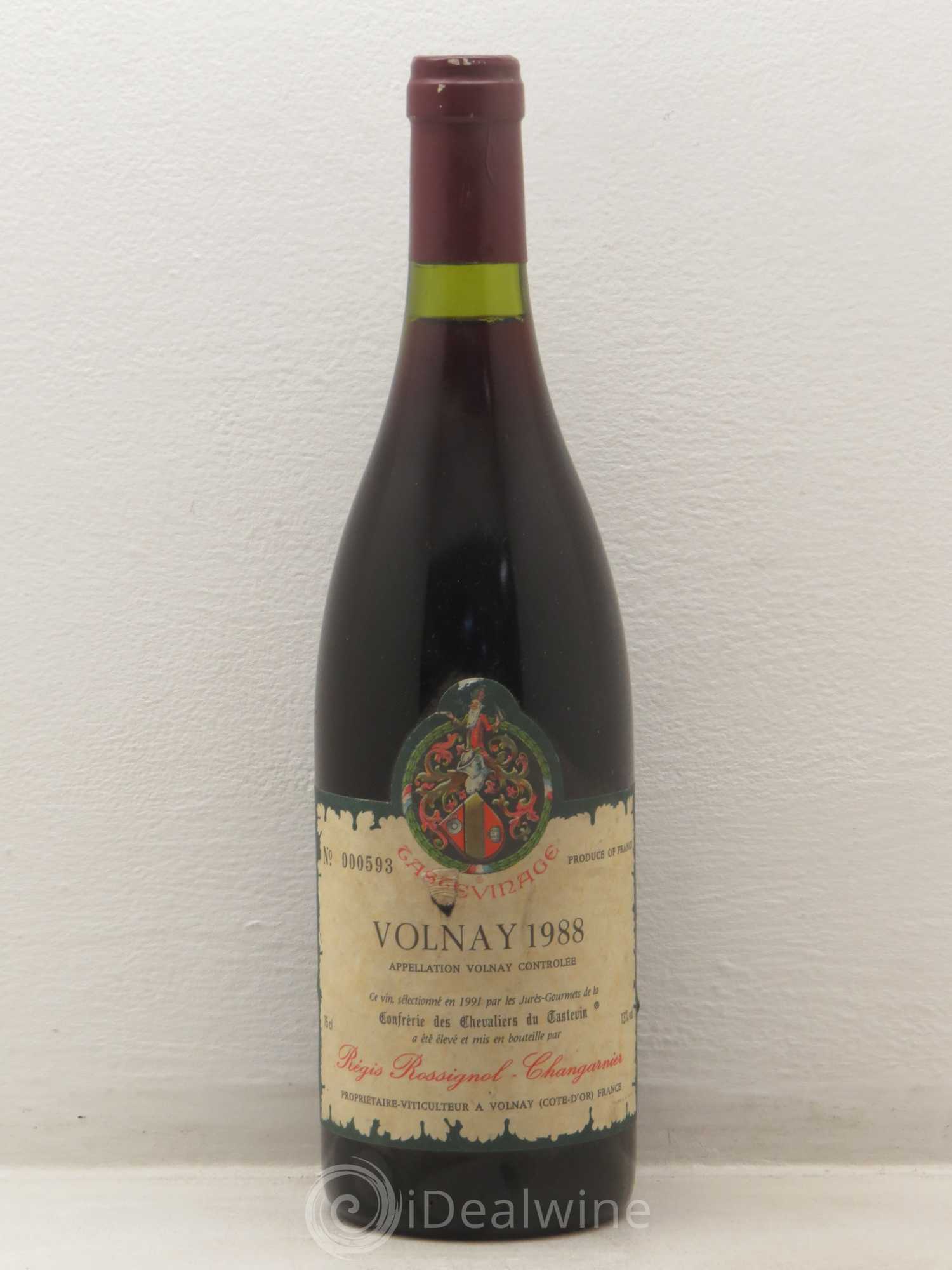 Volnay Rossignol Changarnier chevalier du tastevin 1988 - Posten von 1 Flasche - 0