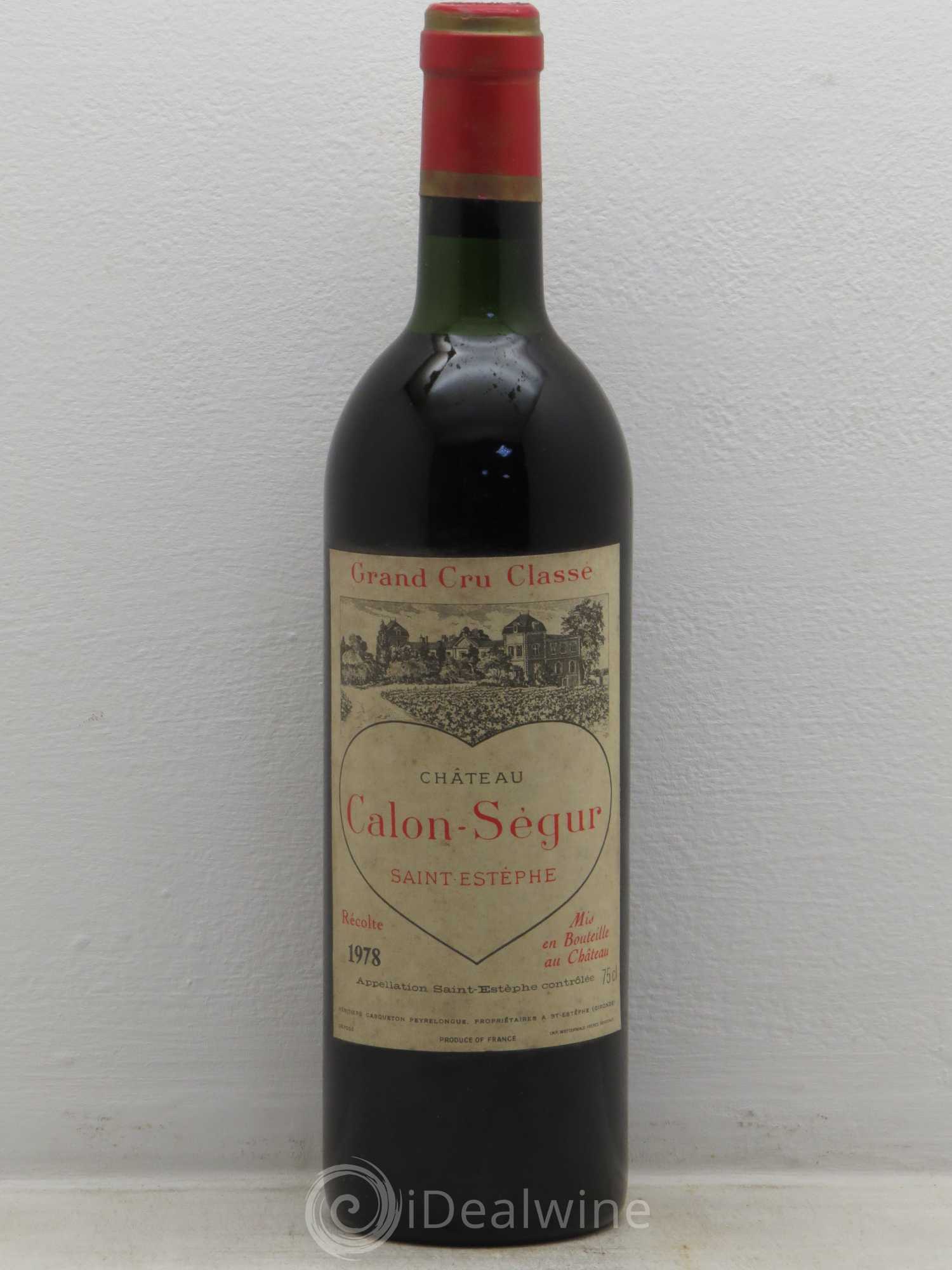 Château Calon Ségur 3ème Grand Cru Classé 1978 - Lot de 1 bouteille - 0