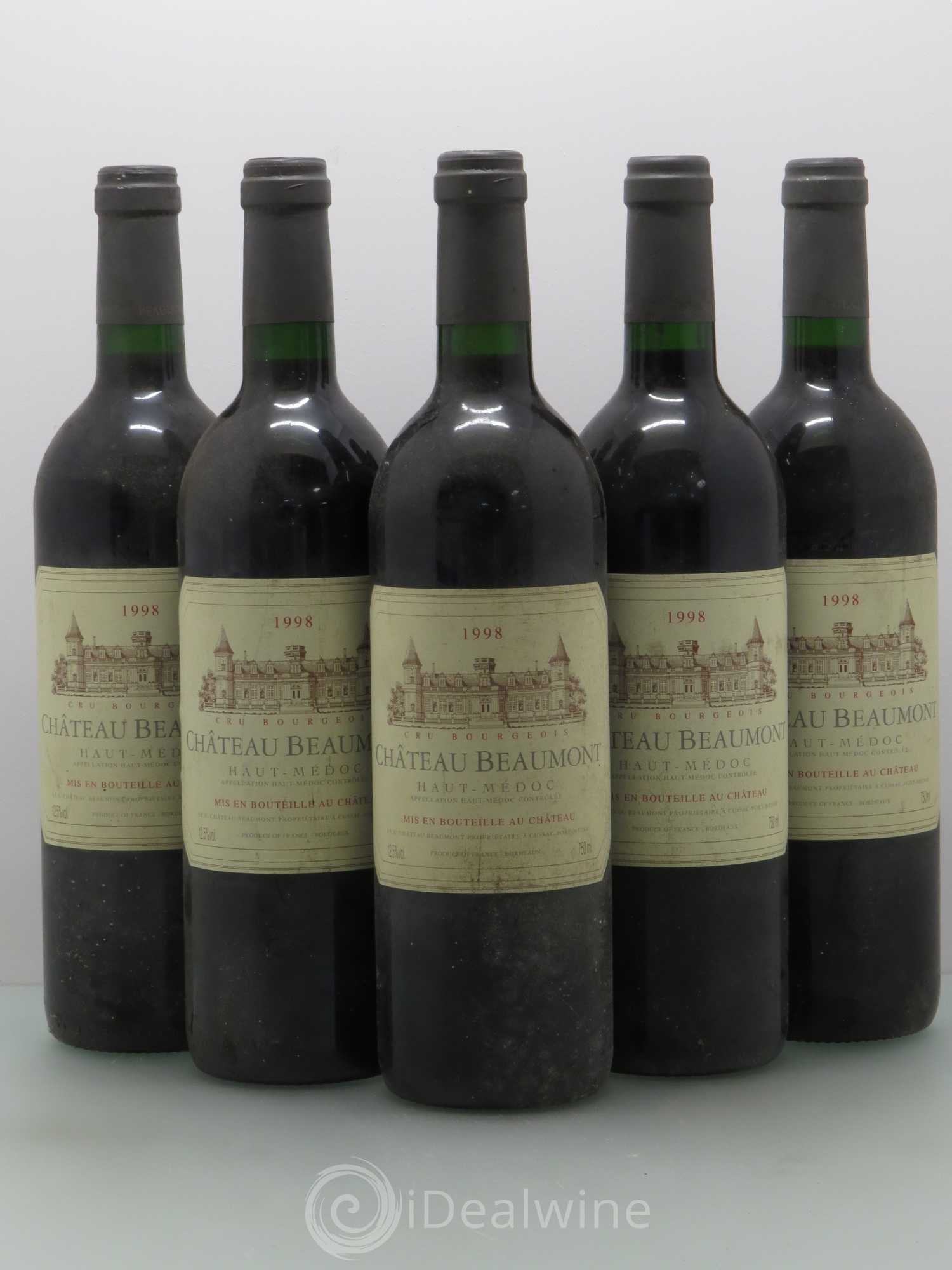 Château Beaumont Cru Bourgeois 1998 - Lot de 5 bouteilles - 0