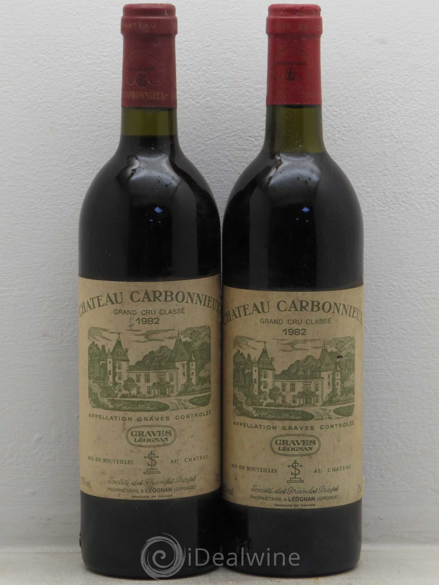 Château Carbonnieux Cru Classé de Graves 1982 - Lot de 2 bouteilles - 0