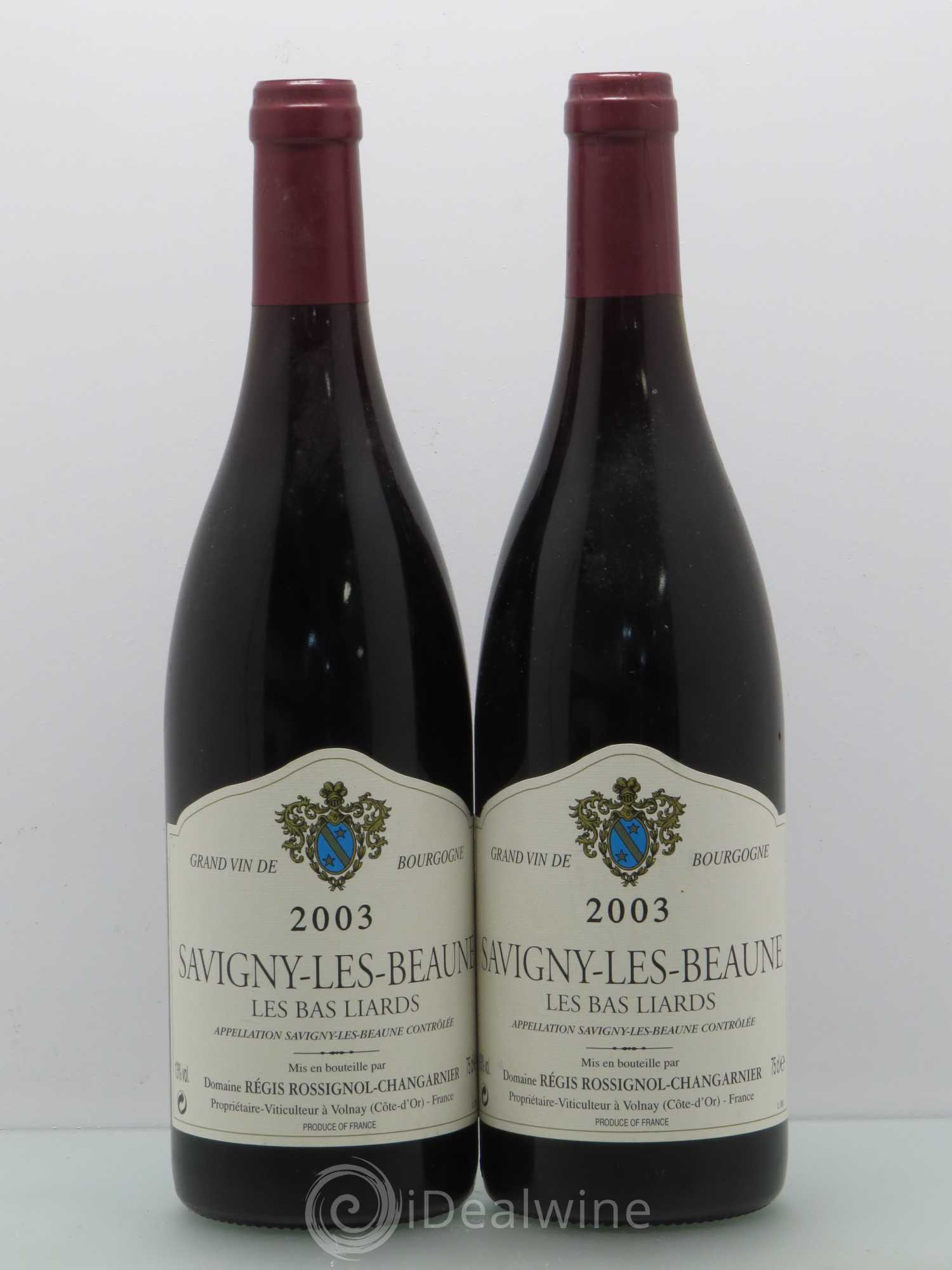 Savigny-lès-Beaune Les Bas Liards Rossignol Changarnier 2003 - Posten von 2 Flaschen - 0