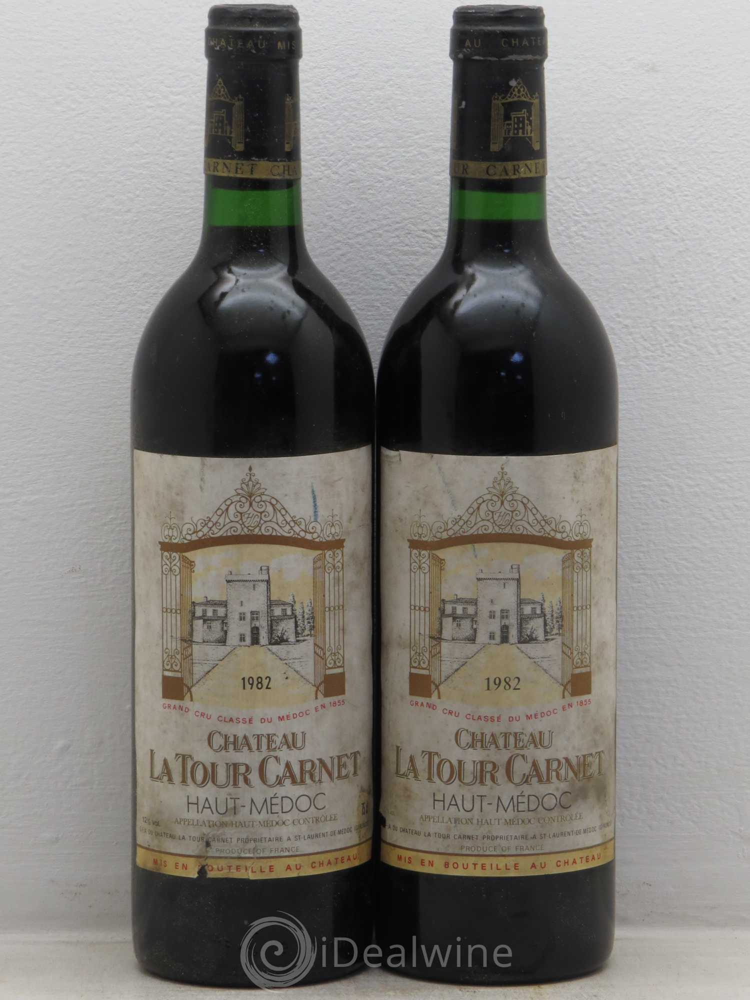 Château la Tour Carnet 4ème Grand Cru Classé 1982 - Lot de 2 bouteilles - 0