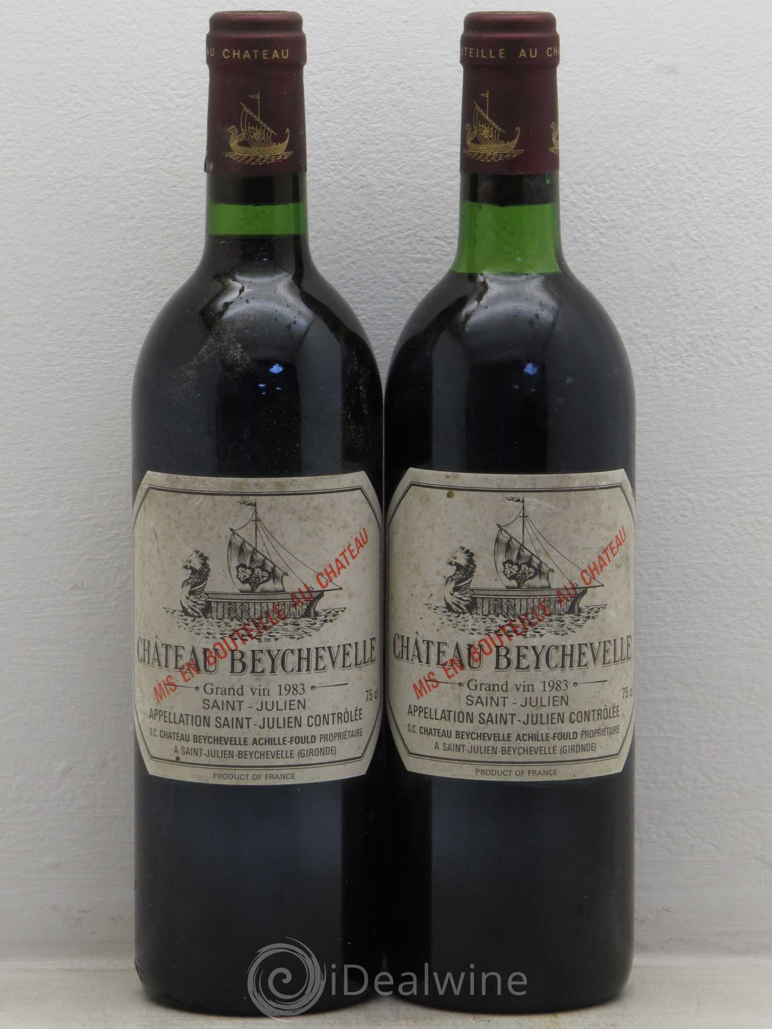 Château Beychevelle 4ème Grand Cru Classé 1983 - Lot de 2 bouteilles - 0