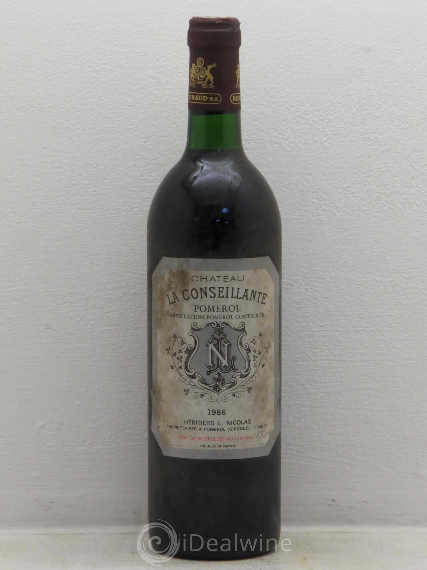 Château la Conseillante capsule Robert Giraud 1986 - Lot de 1 bouteille - 0