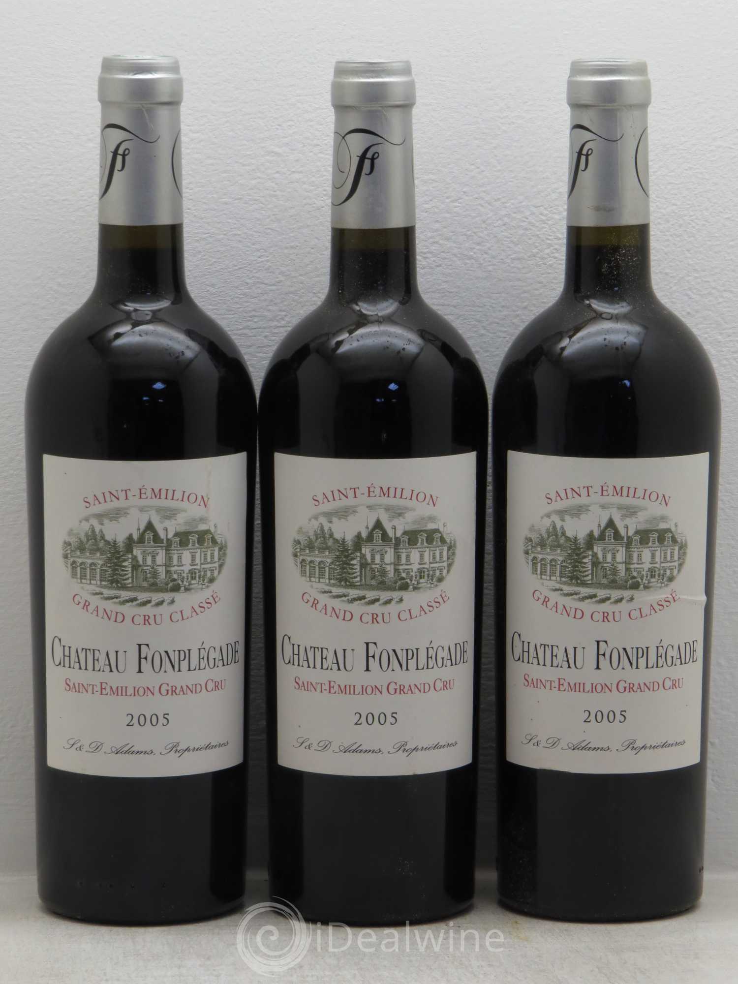 Château Fonplegade Grand Cru Classé 2005 - Lot de 3 bouteilles - 0