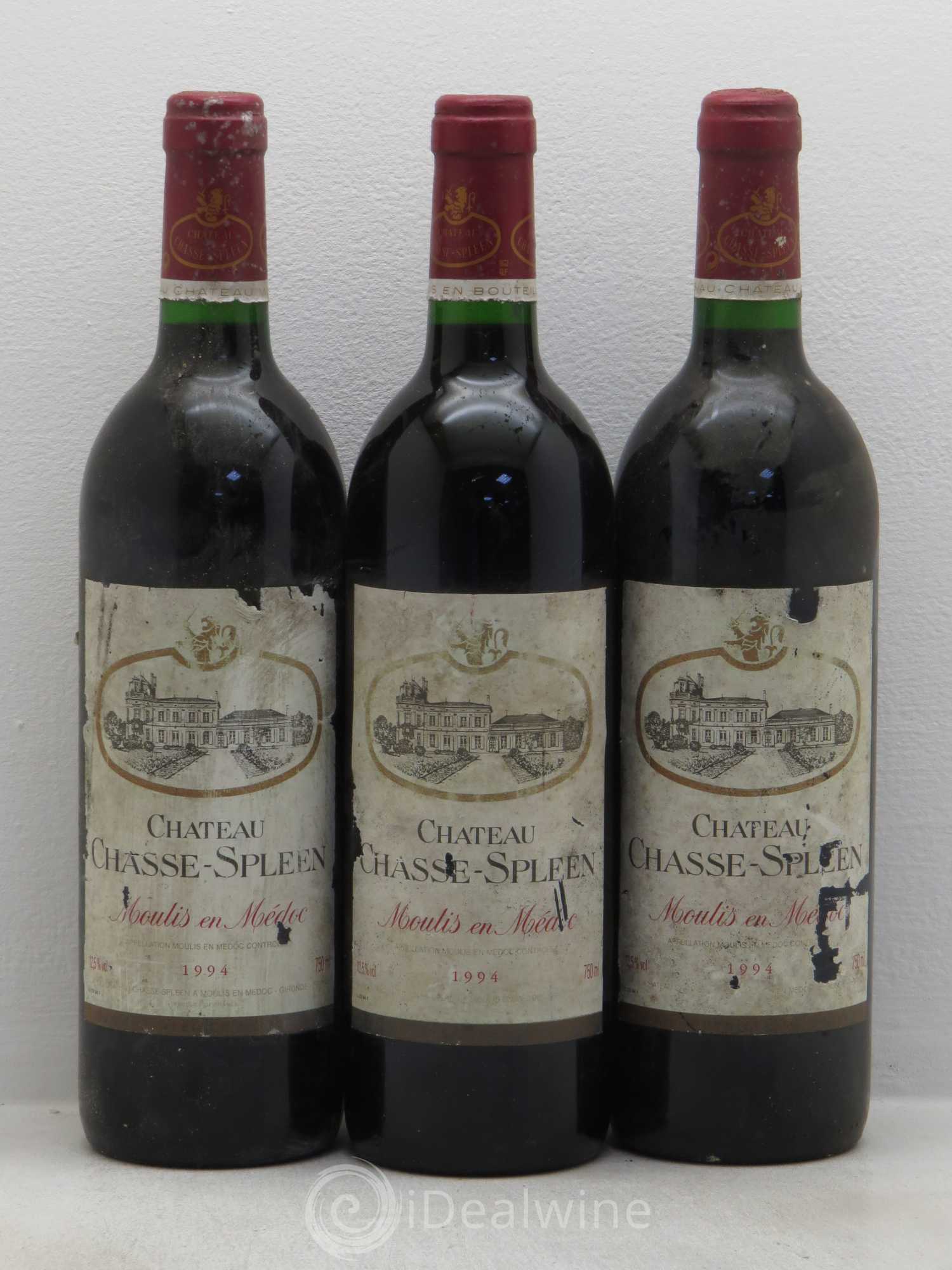 Château Chasse Spleen 1994 - Lot de 3 bouteilles - 0