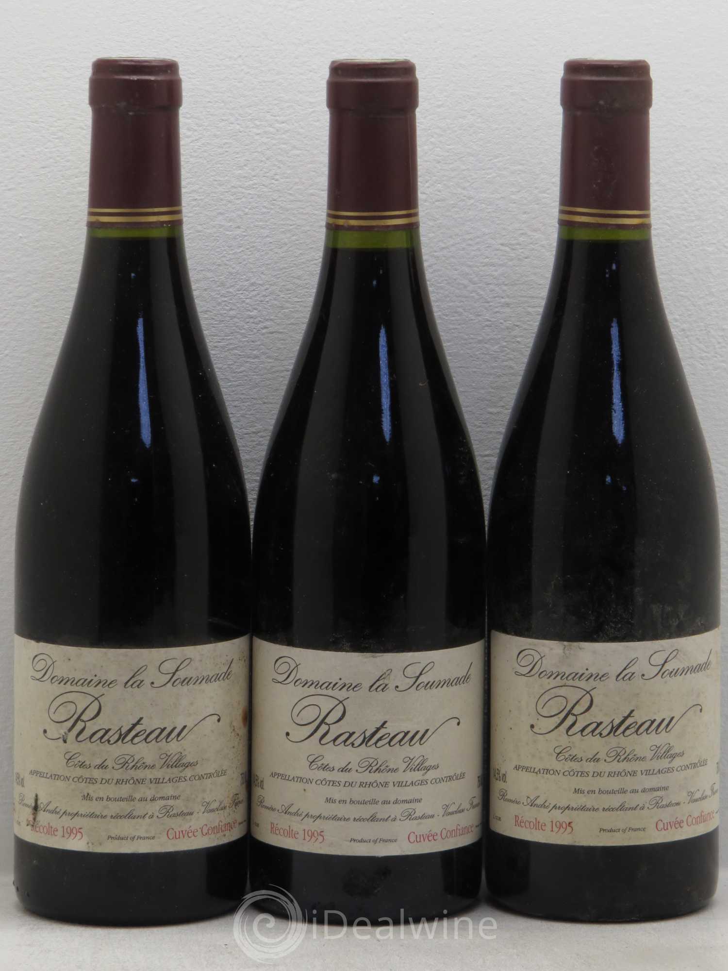 Rasteau Cuvée Confiance La Soumade (Domaine) 1995 - Lot de 3 bouteilles - 0