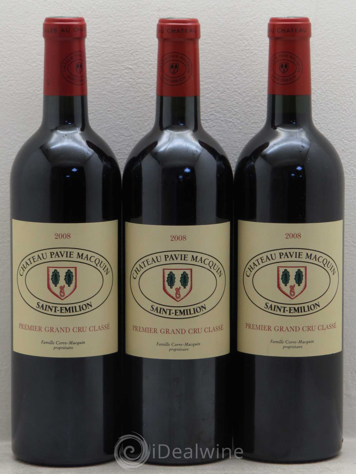 Château Pavie Macquin 1er Grand Cru Classé B 2008 - Lot de 3 bouteilles - 0