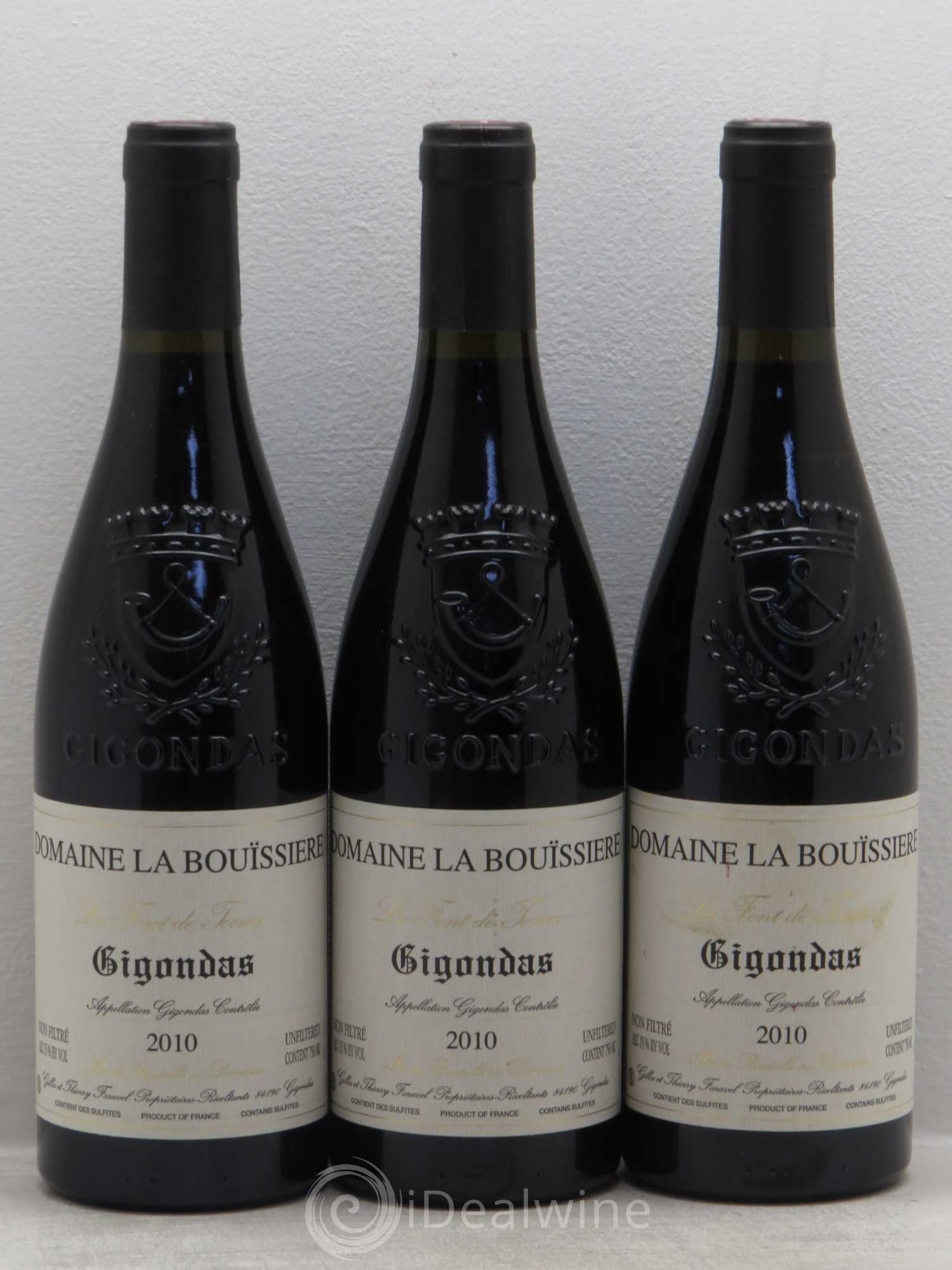 Gigondas La Font de Tonin La Bouïssière (sans prix de réserve) 2010 - Lot de 3 bouteilles - 0
