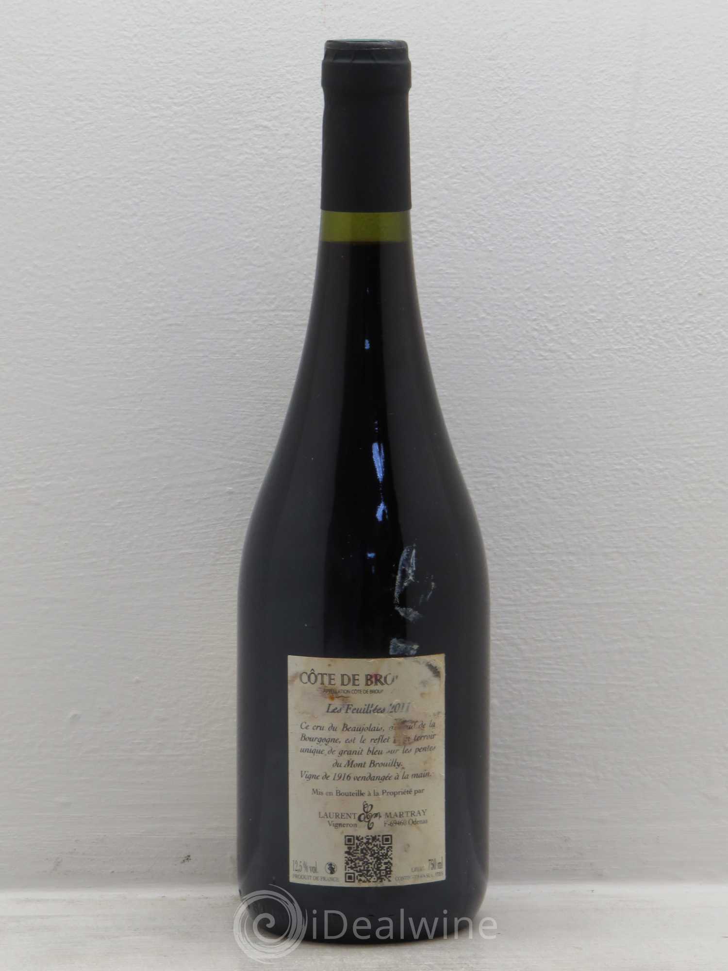 Côte de Brouilly Les Feuilles Laurent Martray 2011 - Lot de 6 bouteilles - 1