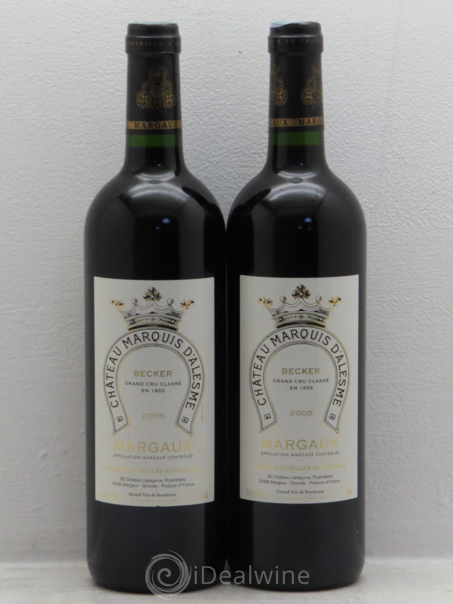 Château Marquis d'Alesme (senza prezzo di riserva) 2005 - Lotto di 2 bottiglie - 0