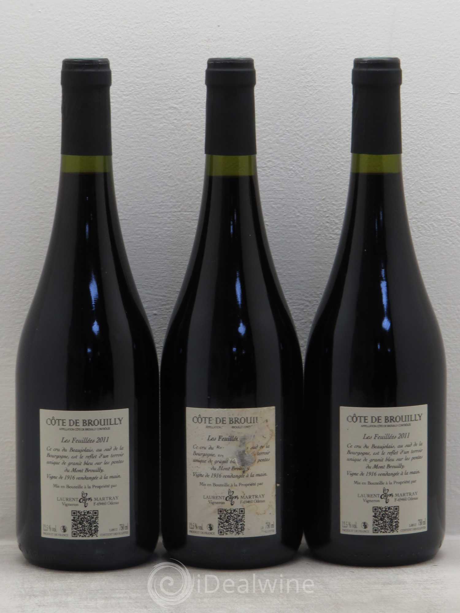 Côte de Brouilly Les Feuilles Laurent Martray 2011 - Posten von 3 Flaschen - 1
