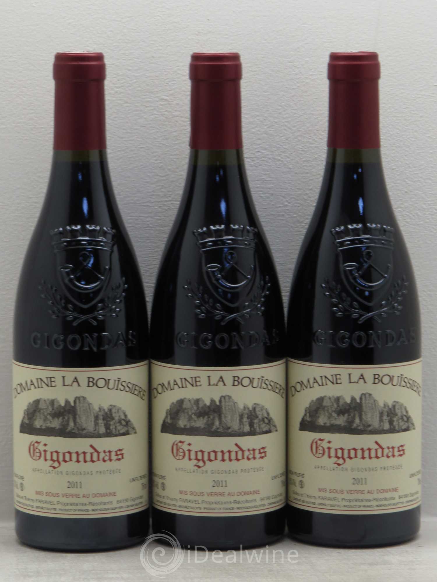 Gigondas La Bouïssière (sans prix de réserve) 2011 - Lot de 3 bouteilles - 0