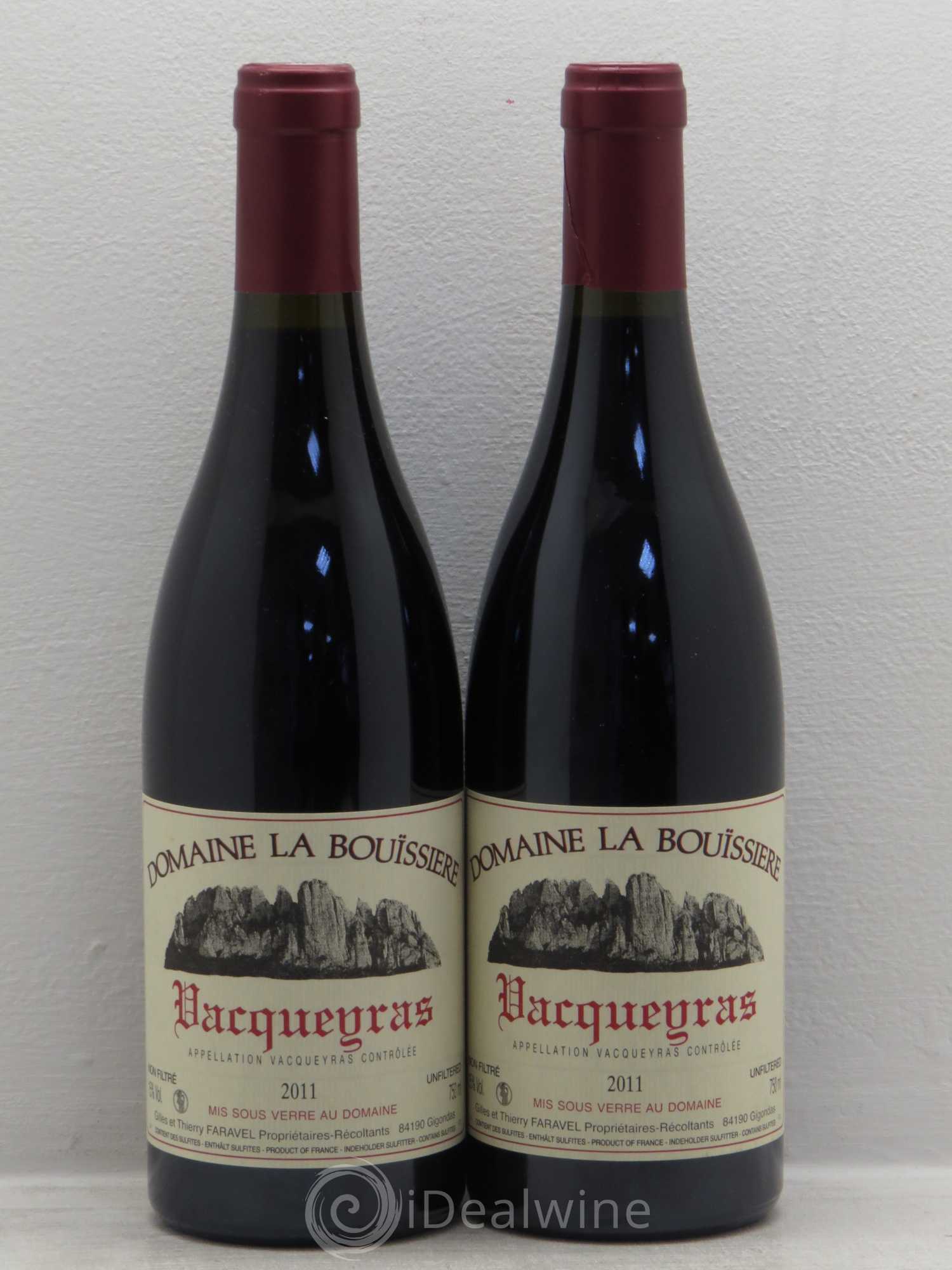 Gigondas La Bouïssière (sans prix de réserve) 2011 - Lot de 2 bouteilles - 0