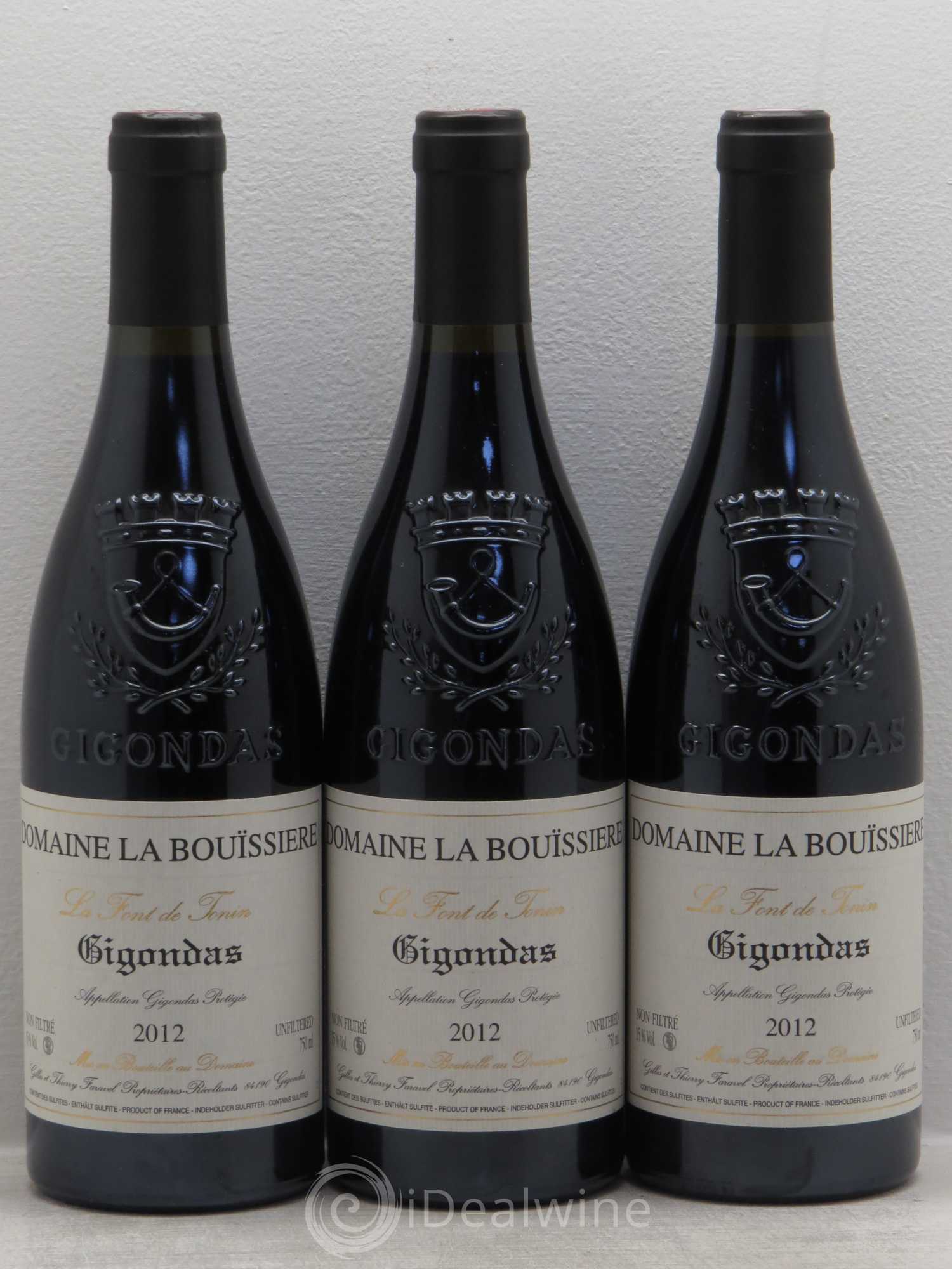 Gigondas La Font de Tonin La Bouïssière 2012 - Lot de 3 bouteilles - 0