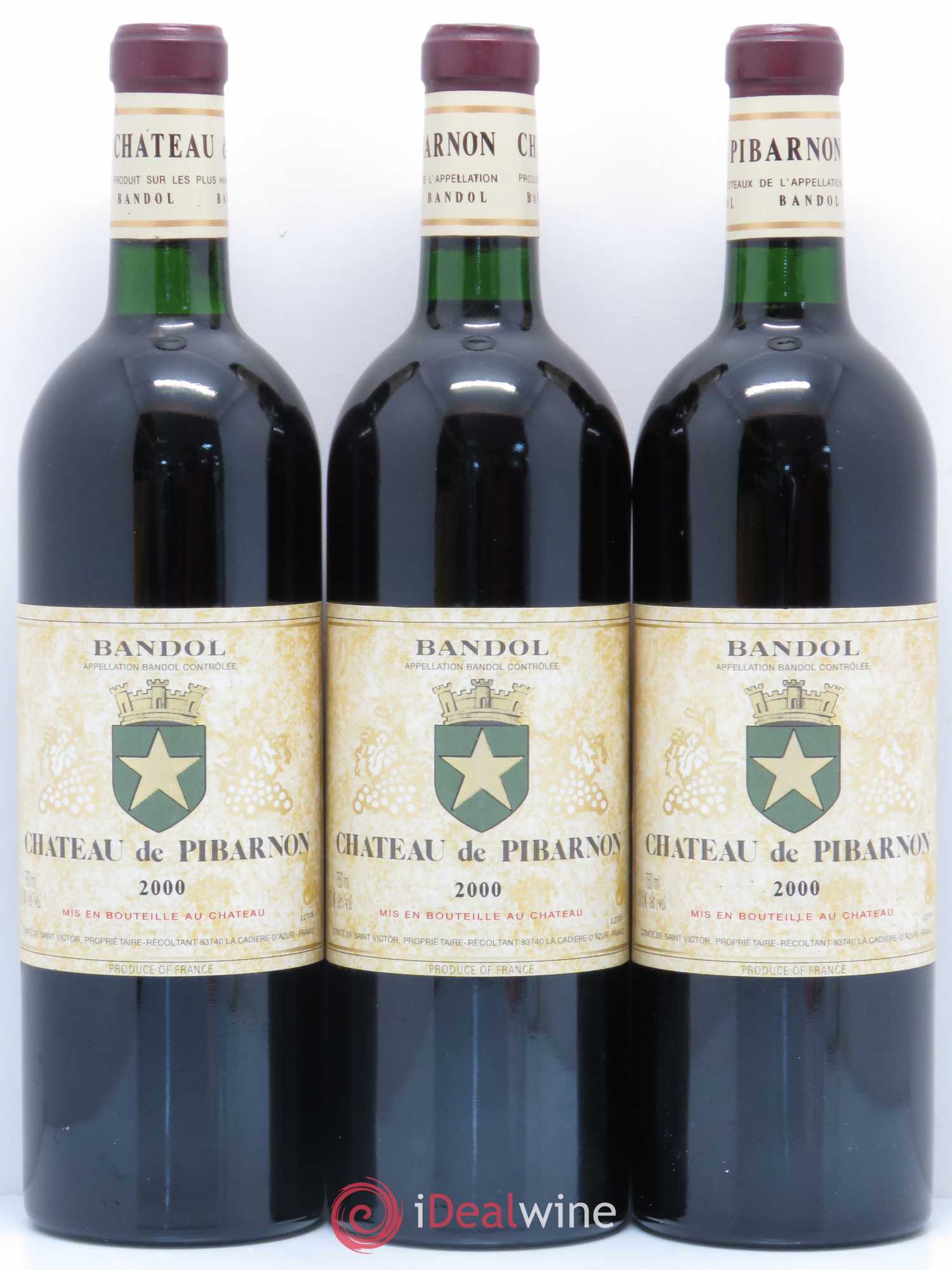 Bandol Château de Pibarnon Comte de Saint-Victor 2000 - Lot de 3 bouteilles - 0