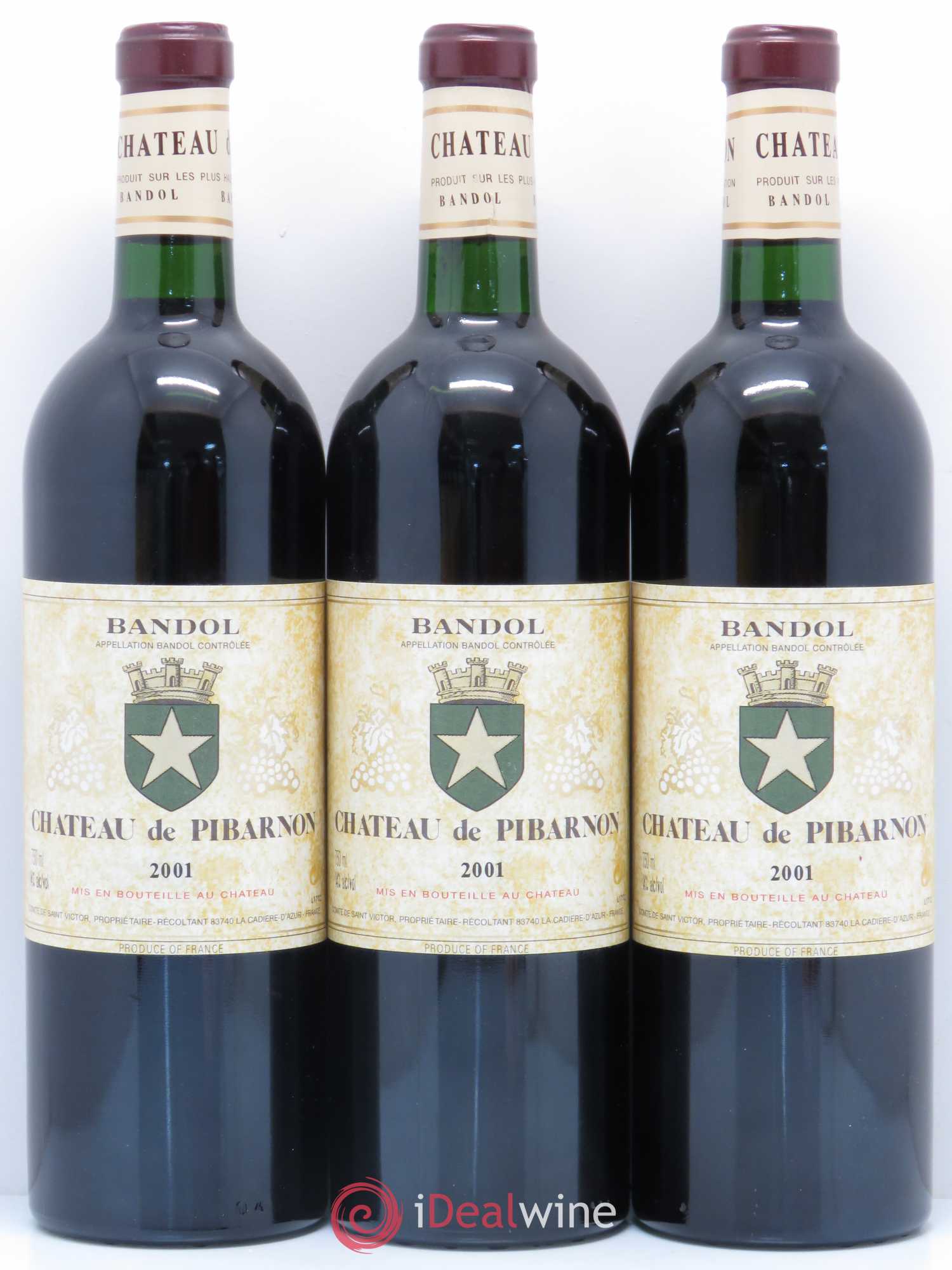 Bandol Château de Pibarnon Comte de Saint-Victor 2001 - Lot de 3 bouteilles - 0