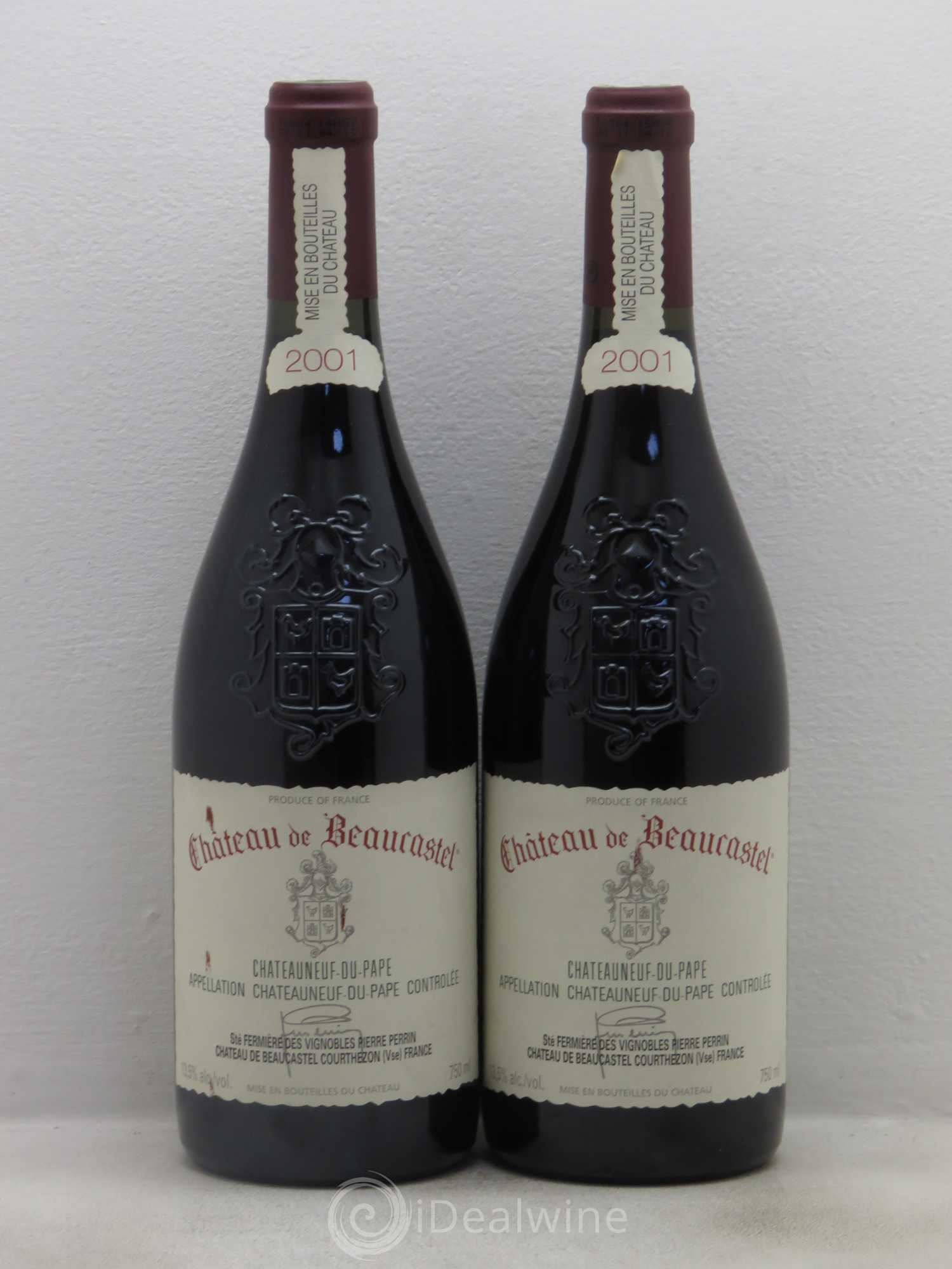Châteauneuf-du-Pape Château de Beaucastel Famille Perrin 2001 - Lot de 2 bouteilles - 0