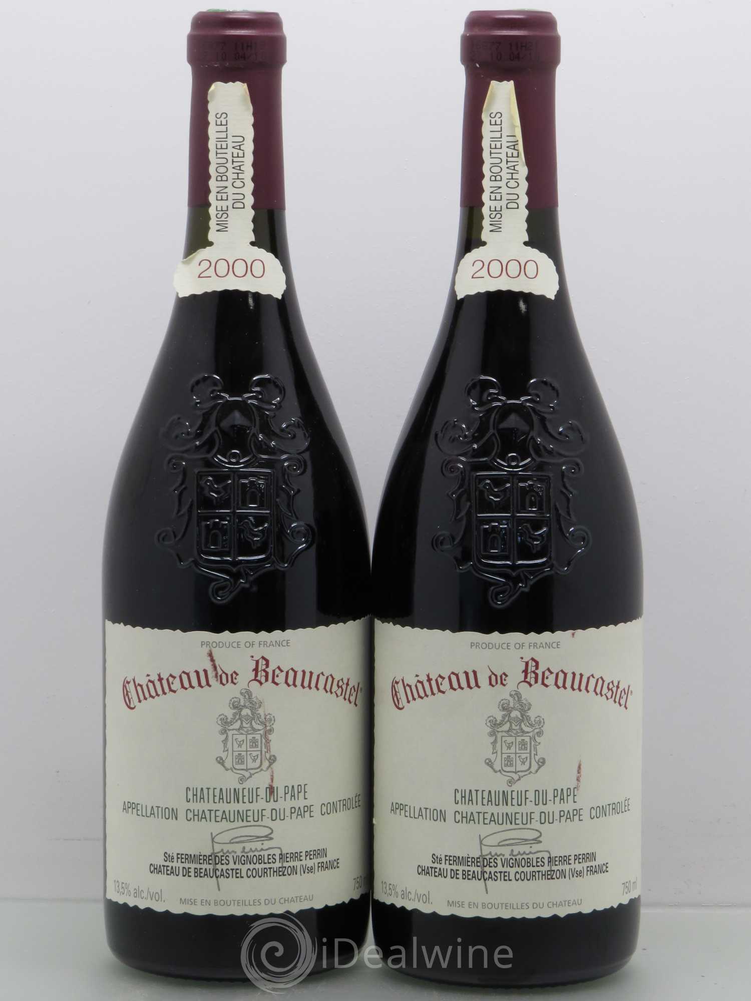 Châteauneuf-du-Pape Château de Beaucastel Famille Perrin 2000 - Lot de 2 bouteilles - 0