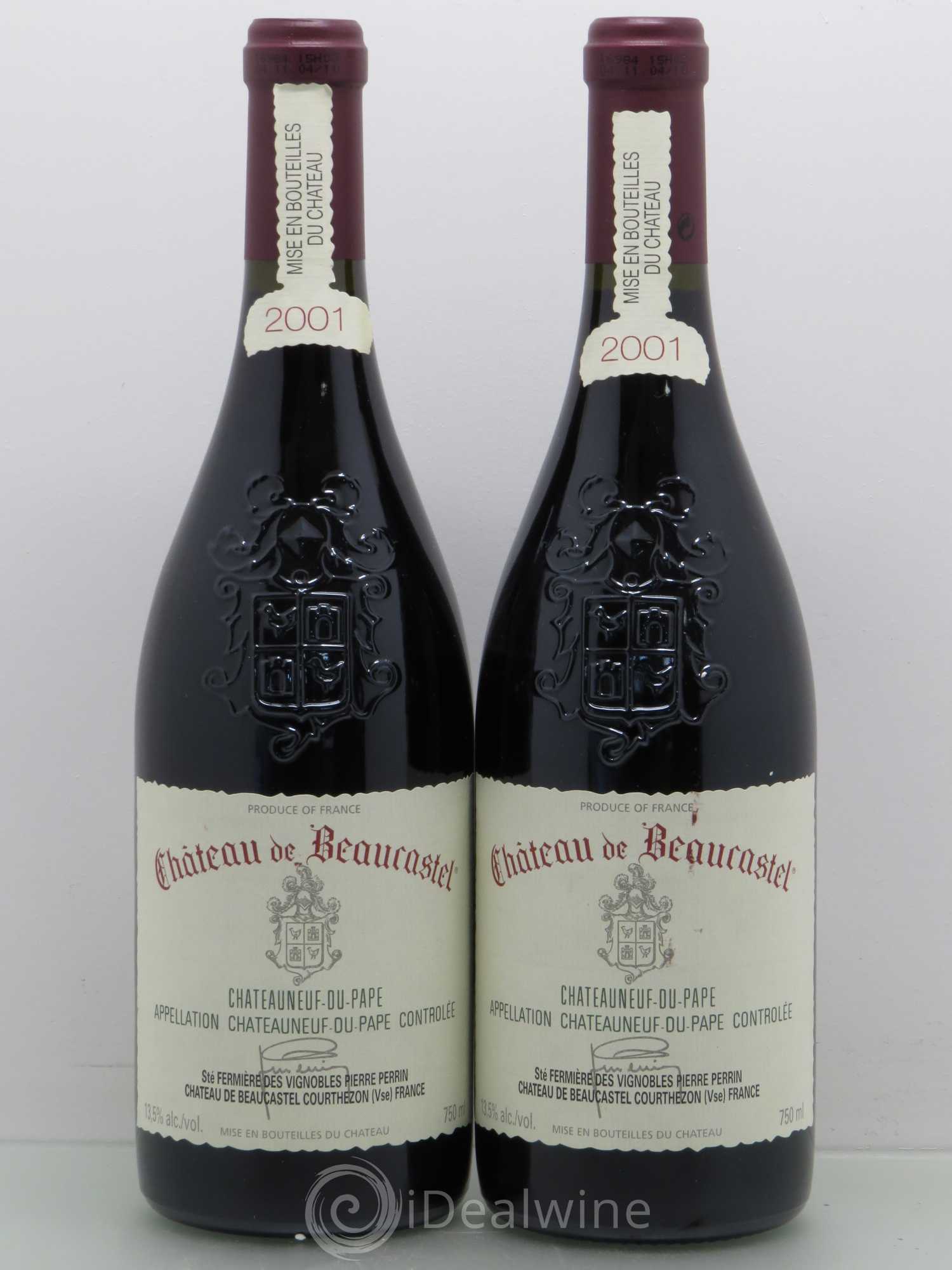 Châteauneuf-du-Pape Château de Beaucastel Famille Perrin 2001 - Lot de 2 bouteilles - 0