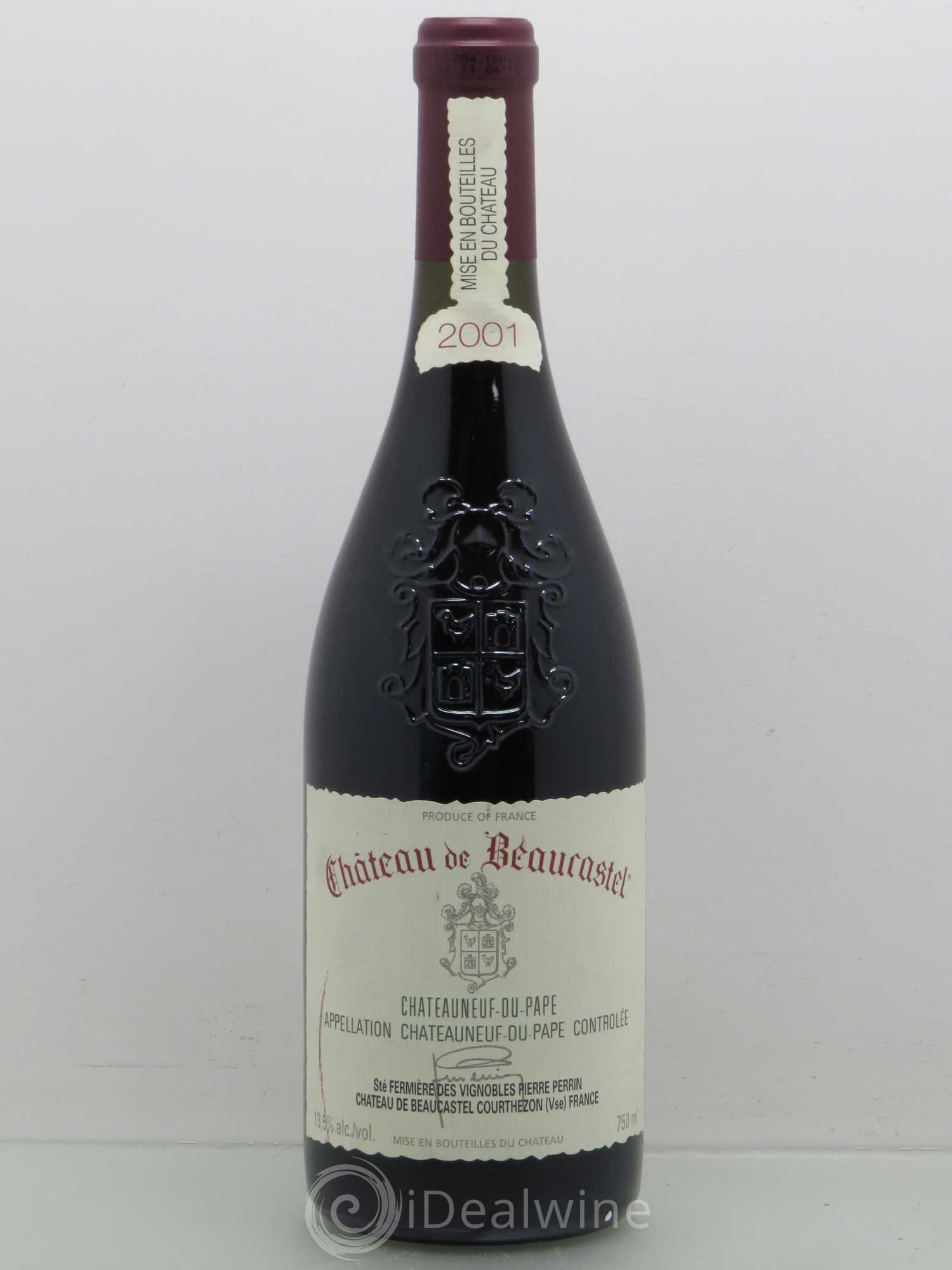 Châteauneuf-du-Pape Château de Beaucastel Famille Perrin 2001 - Lot de 1 bouteille - 0