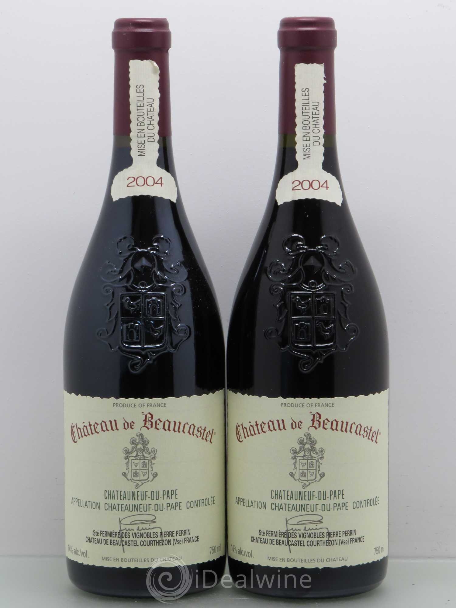 Châteauneuf-du-Pape Château de Beaucastel Famille Perrin 2004 - Lot de 2 bouteilles - 0