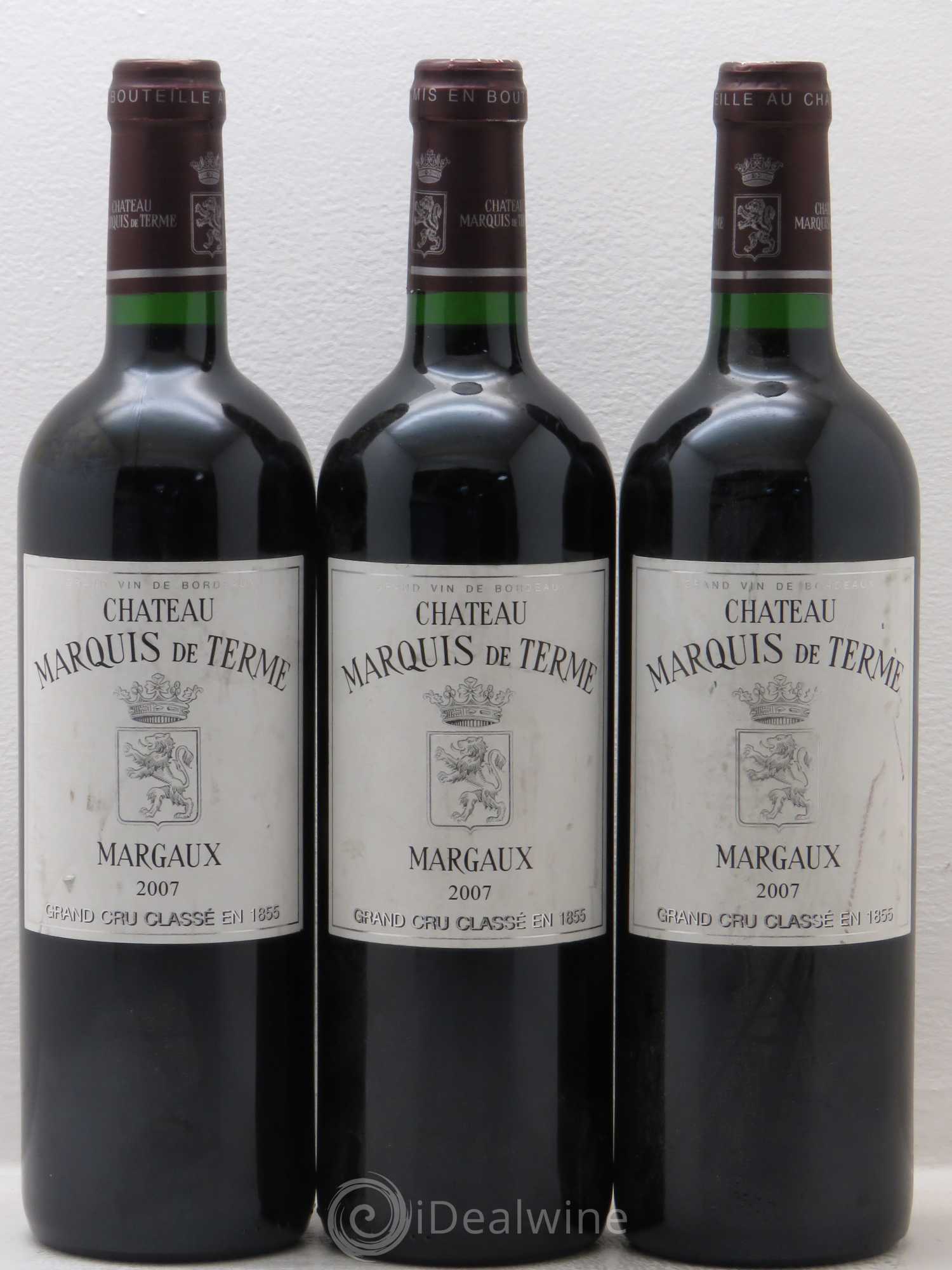 Château Marquis de Terme 4ème Grand Cru Classé 2007 - Lot de 3 bouteilles - 0