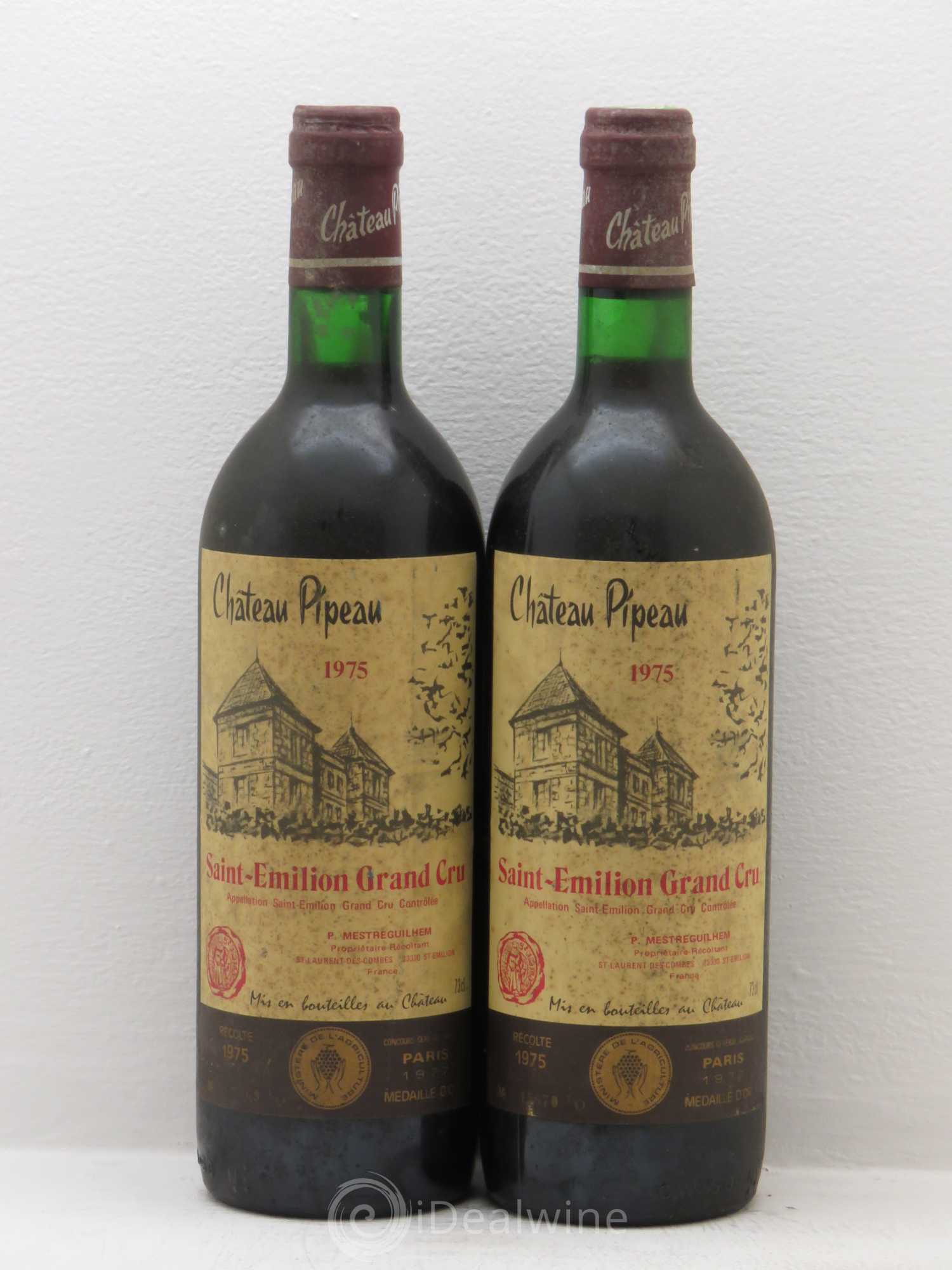 Château Pipeau 1975 - Lot de 2 bouteilles - 0