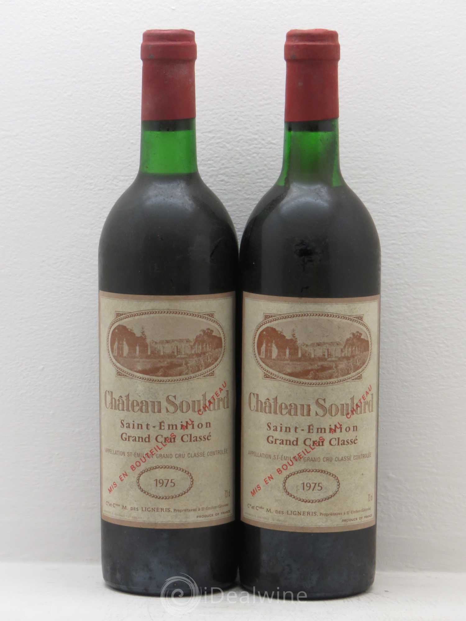 Château Soutard Grand Cru Classé 1975 - Lot de 2 bouteilles - 0