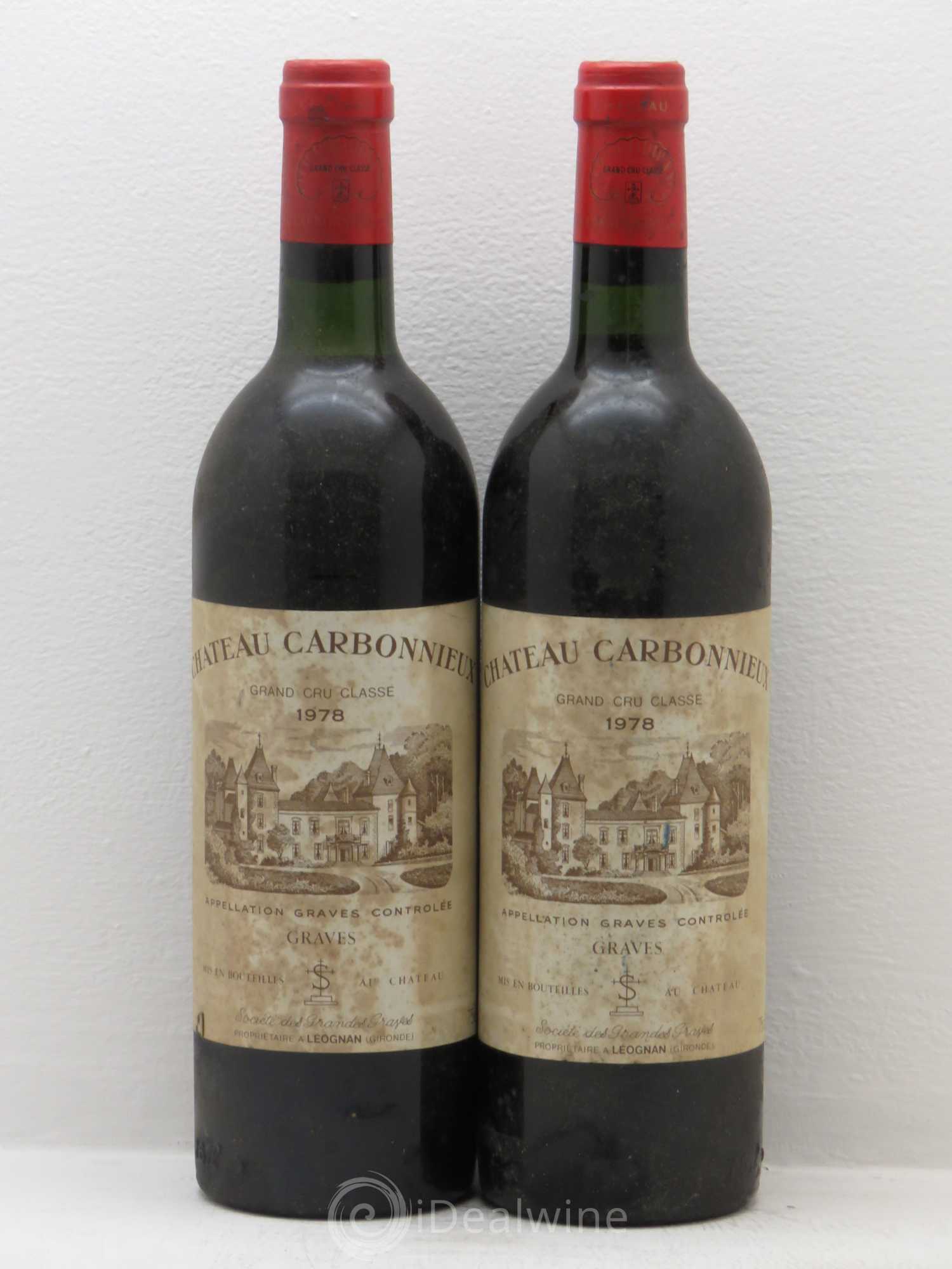 Château Carbonnieux Cru Classé de Graves 1978 - Lot de 2 bouteilles - 0