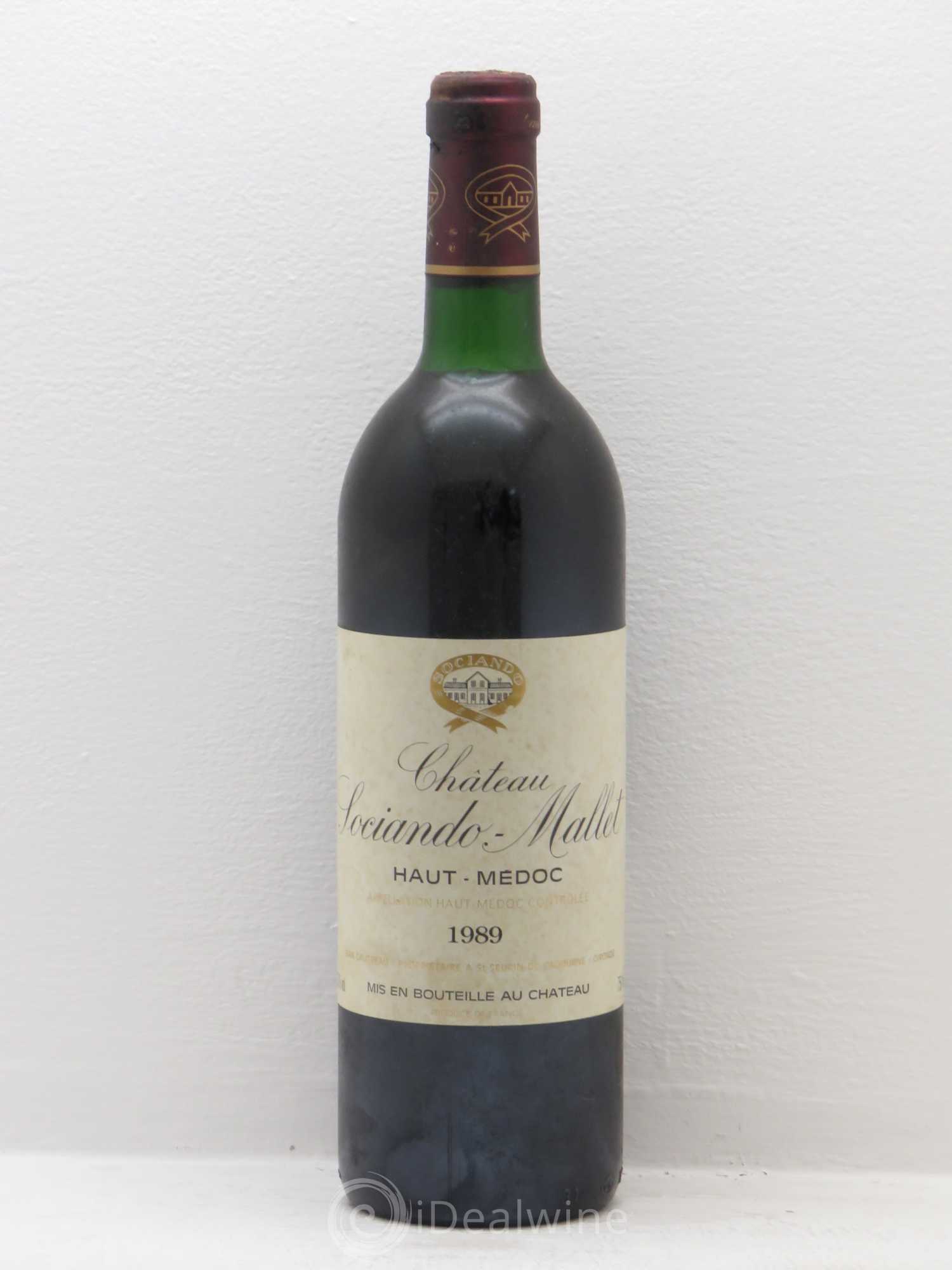 Château Sociando Mallet 1989 - Lot de 1 bouteille - 0