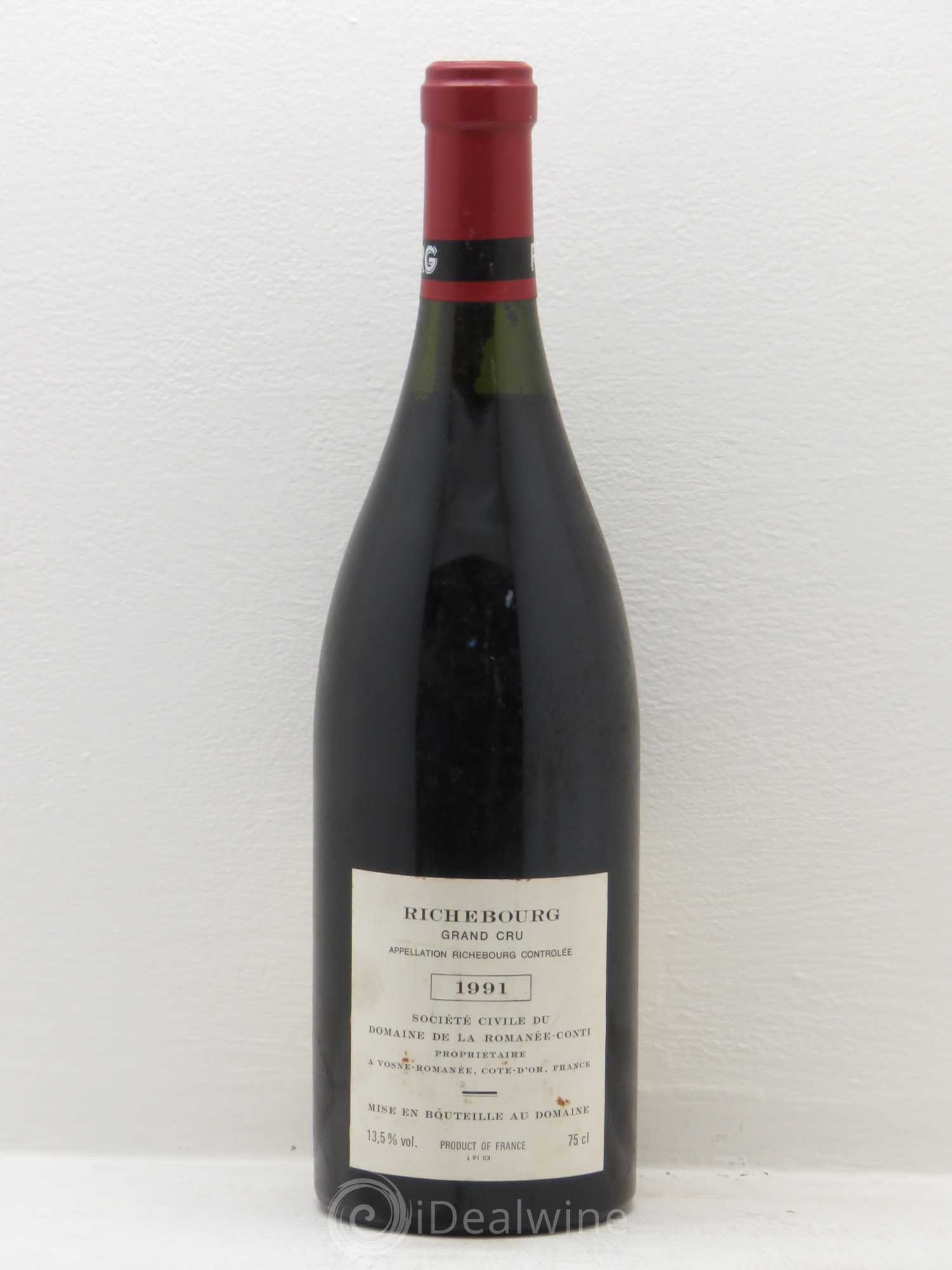 Richebourg Grand Cru Domaine de la Romanée-Conti 1991 - Lot de 1 bouteille - 1