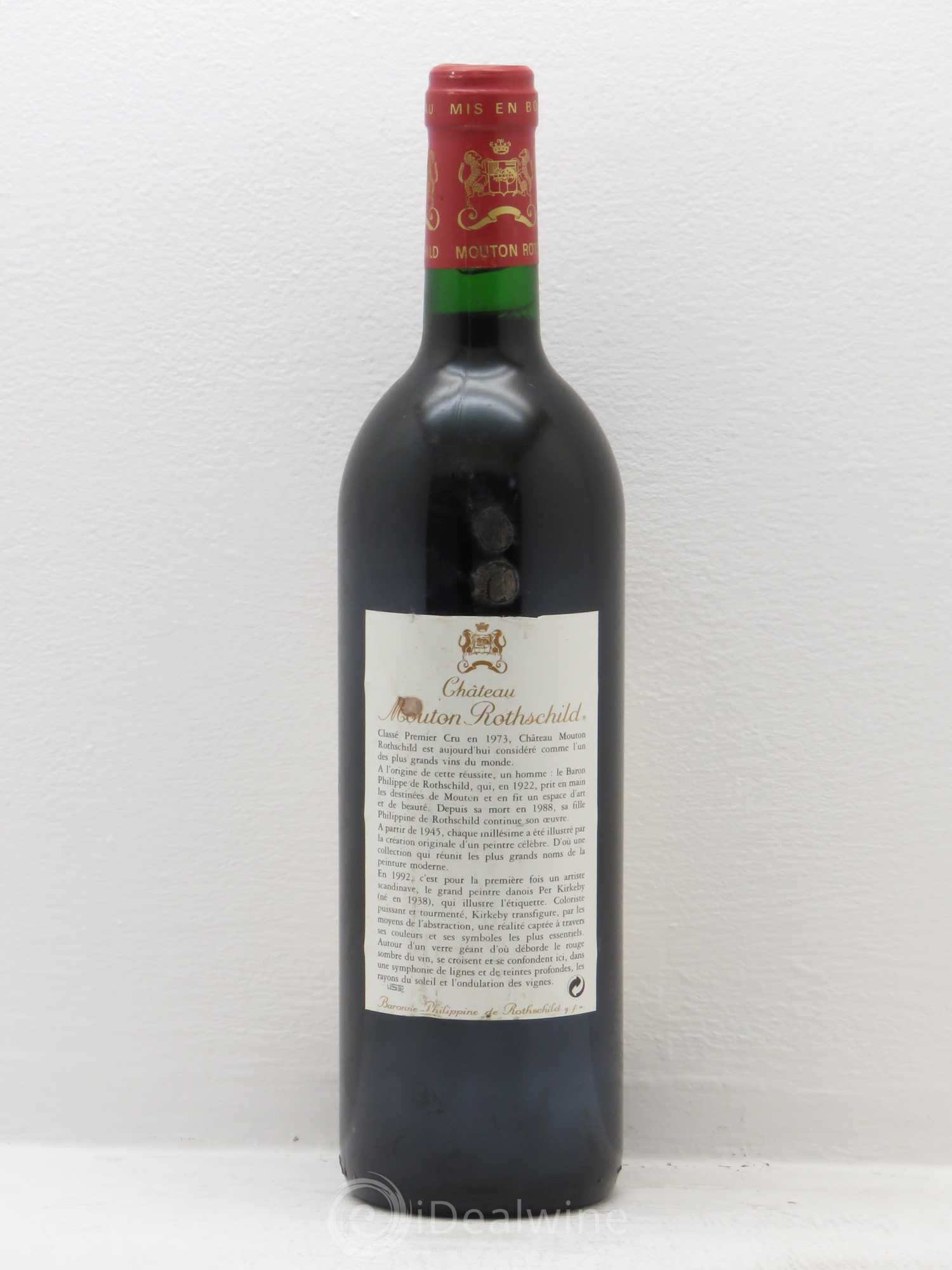 Château Mouton Rothschild 1er Grand Cru Classé 1992 - Lot de 1 bouteille - 1