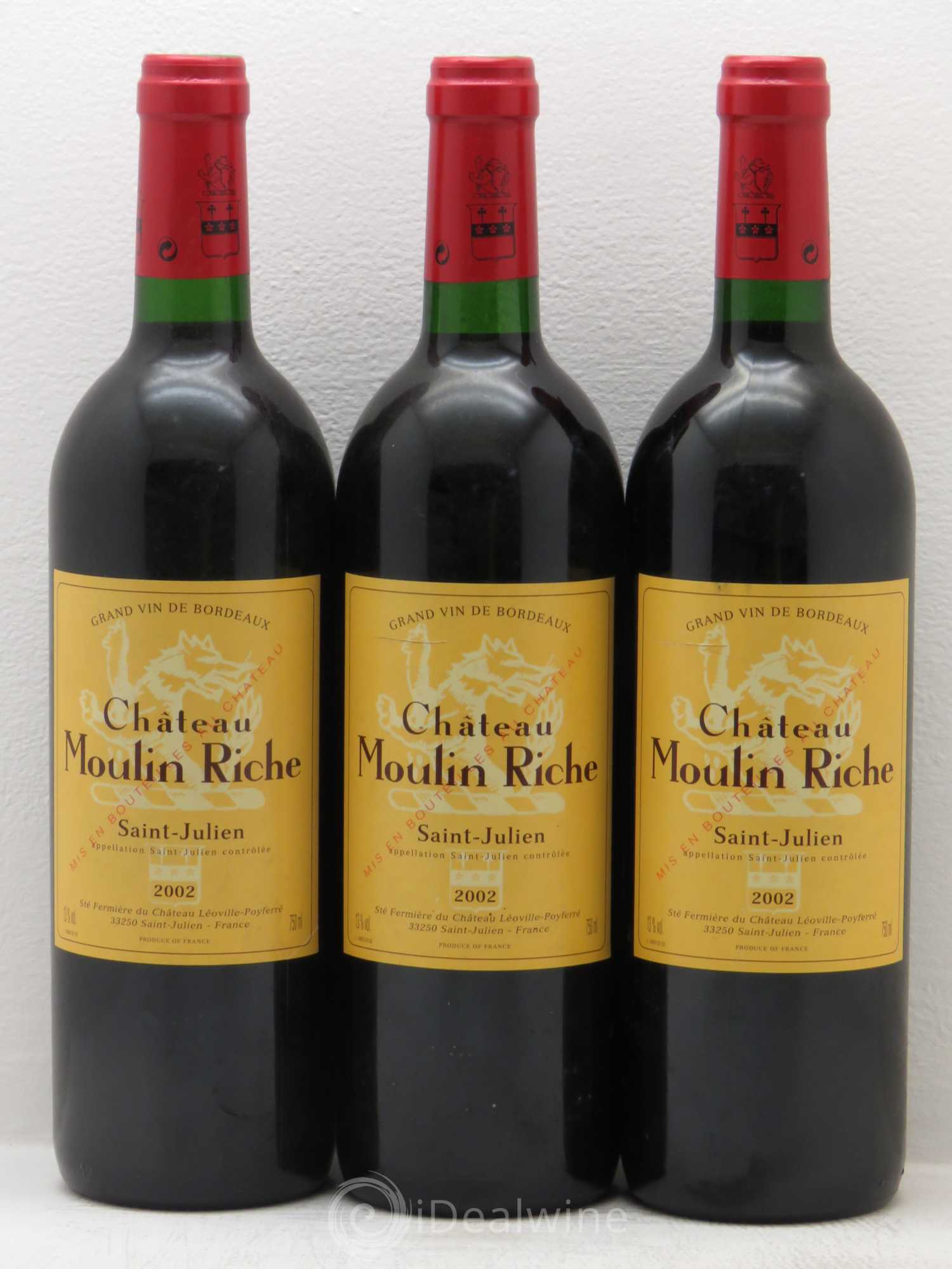 Château Moulin Riche 2002 - Lotto di 3 bottiglie - 0