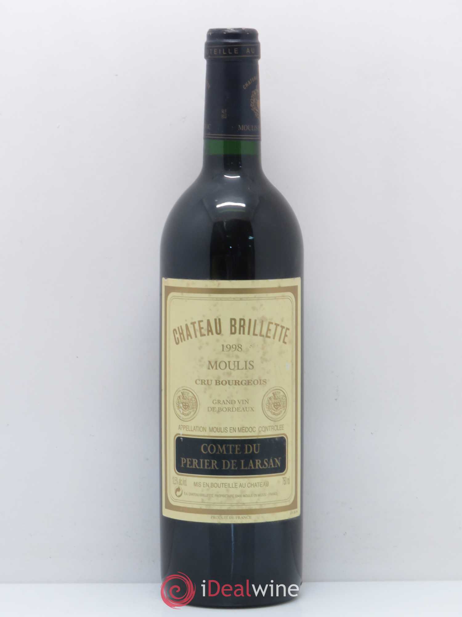 Château Brillette Cru Bourgeois 1998 - Lot de 1 bouteille - 0