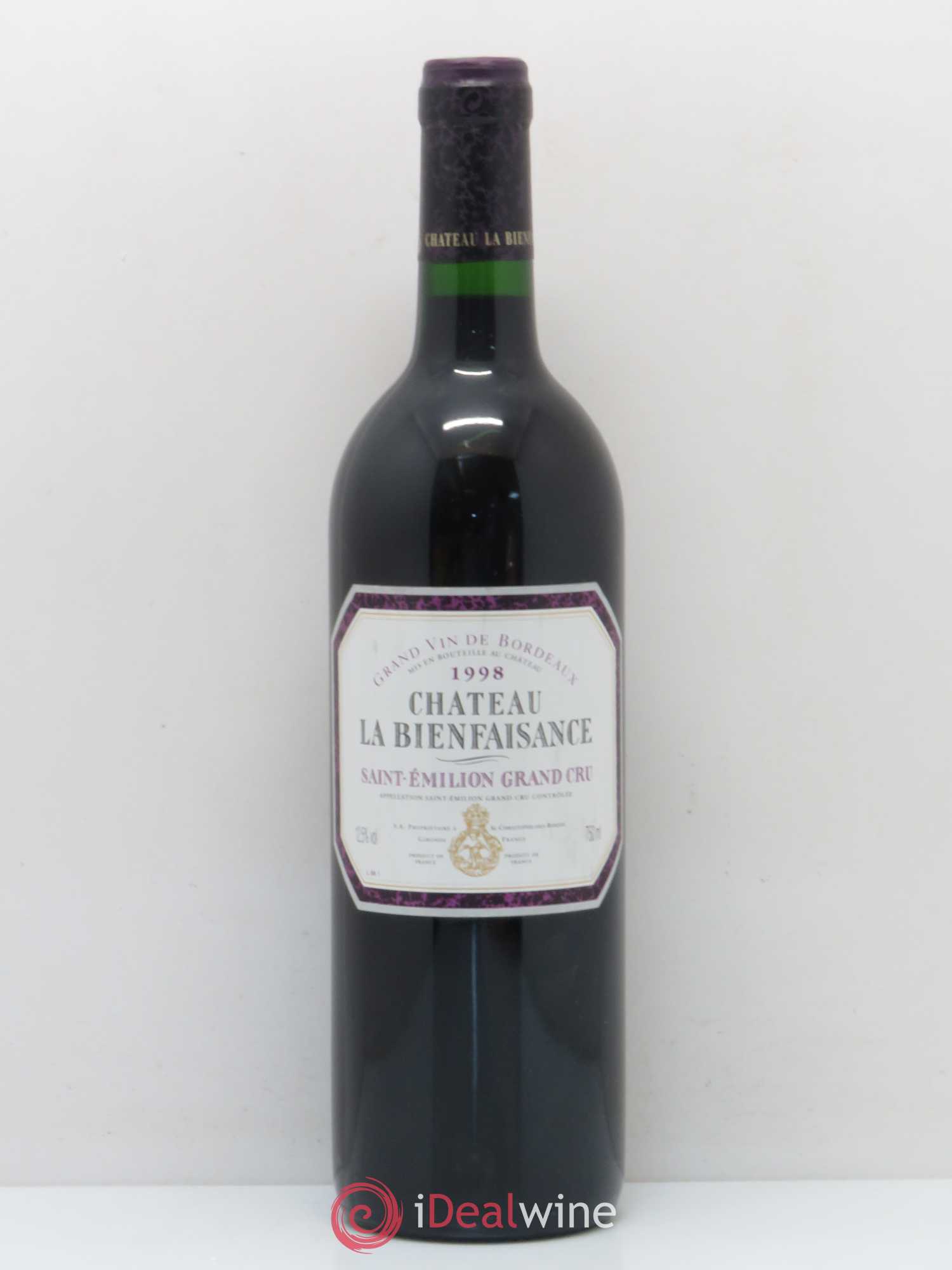Saint-Émilion Grand Cru Château La Bienfaisance 1998 - Posten von 1 Flasche - 0