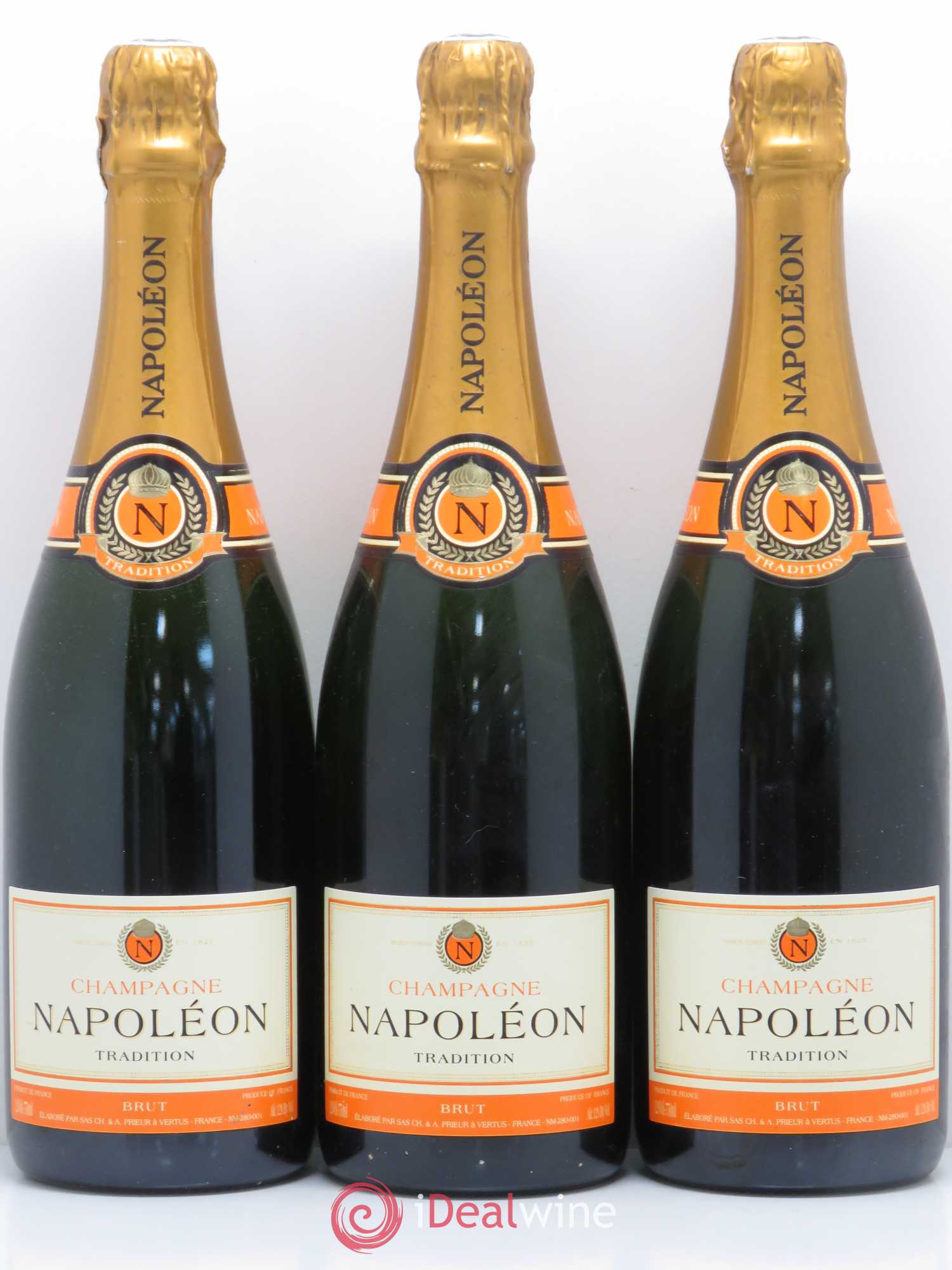 Champagne Tradition Napoléon Prieur Vertus - Posten von 3 Flaschen - 0