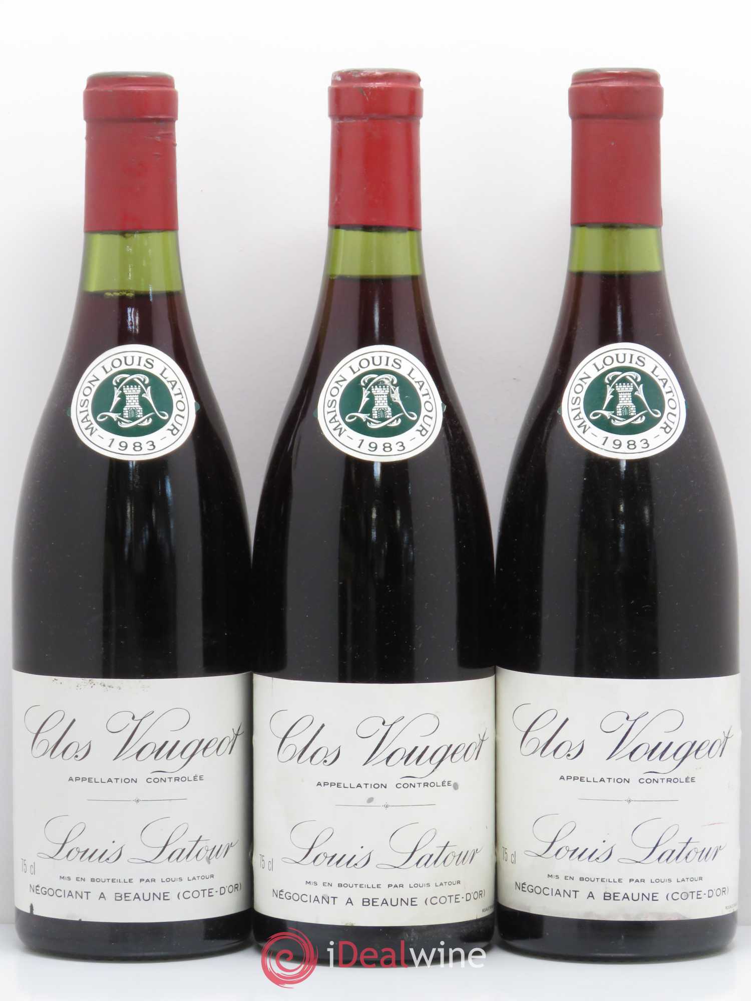 Clos de Vougeot Grand Cru Louis Latour 1983 - Lot de 3 bouteilles - 0