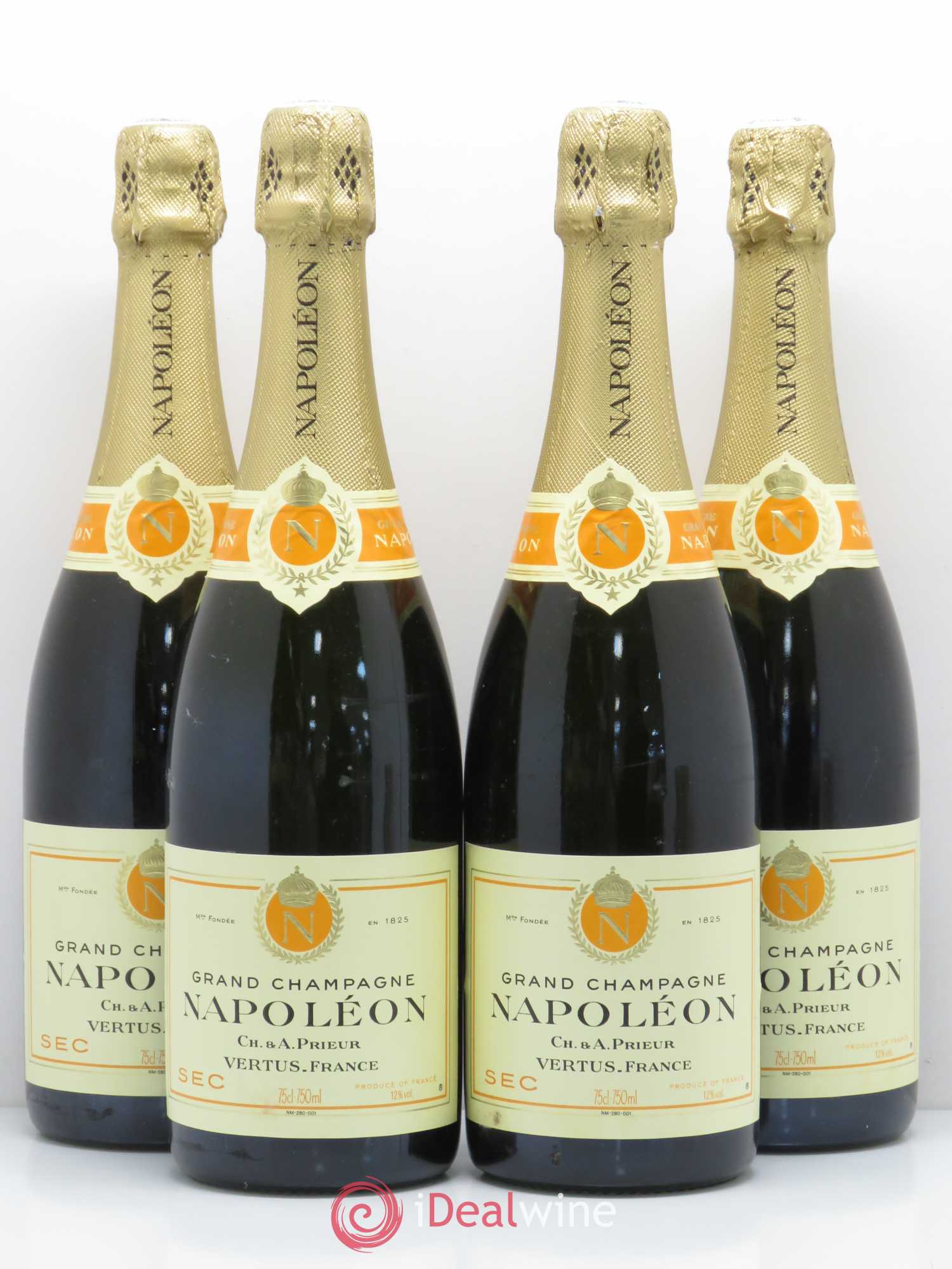 Champagne Sec Napoléon Prieur Vertus - Posten von 4 Flaschen - 0