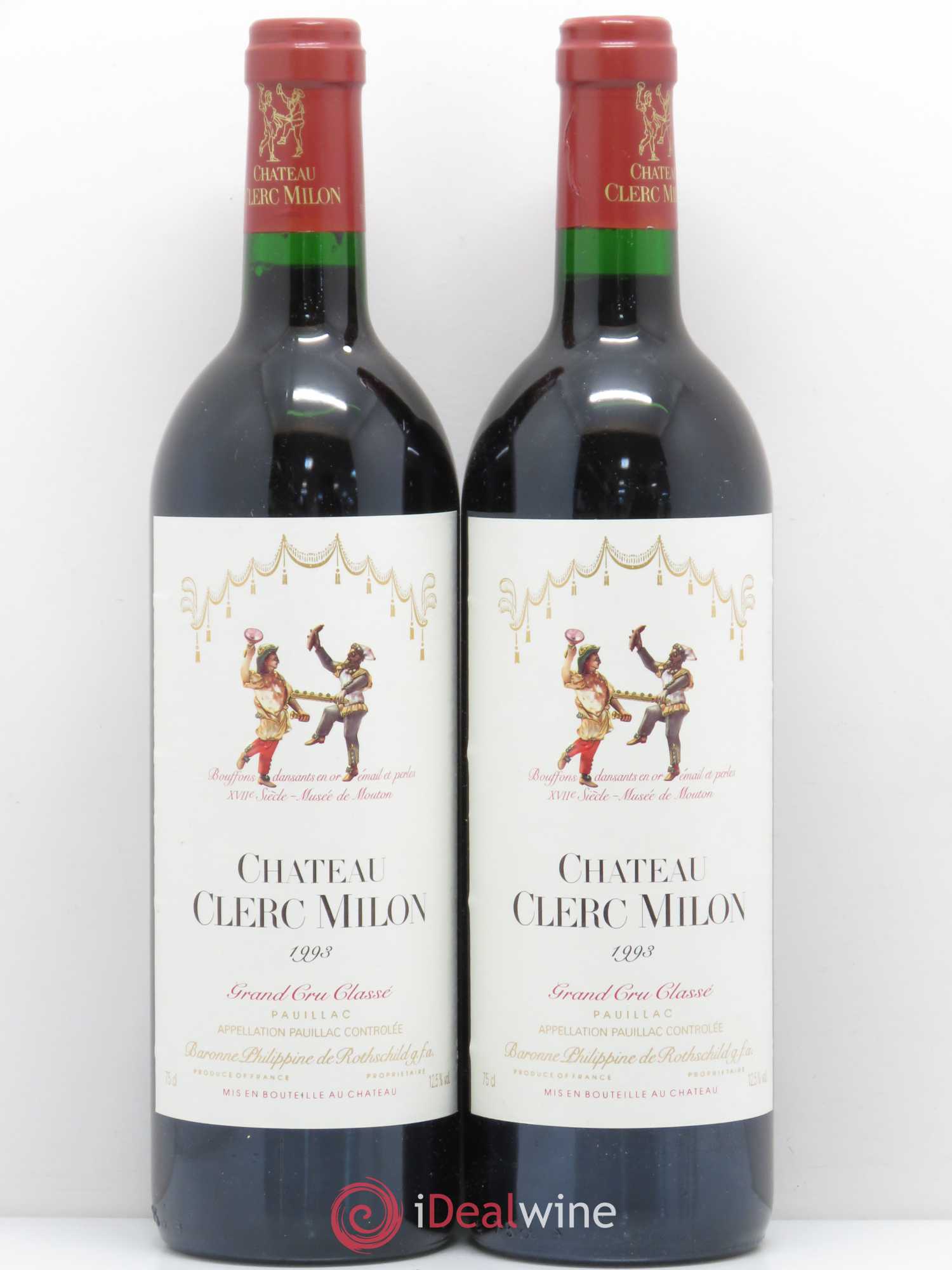 Château Clerc Milon 5ème Grand Cru Classé 1993 - Lot de 2 bouteilles - 0