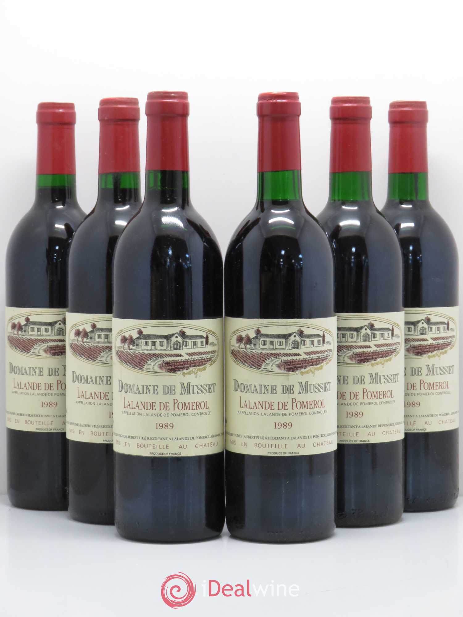 Bordeaux Lalande De Pomerol Domaine des Mussets 1989 - Posten von 6 Flaschen - 0