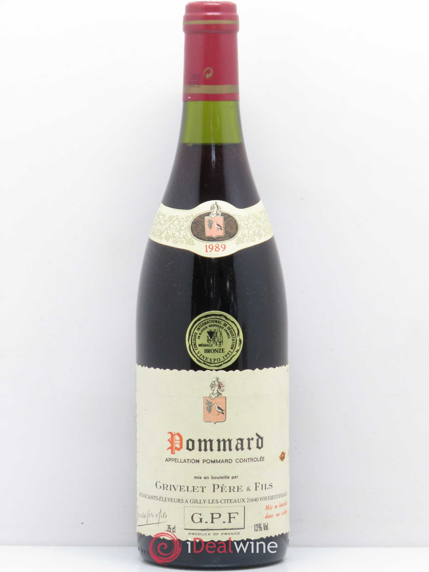Pommard Domaine Grivelet 1989 - Posten von 1 Flasche - 0