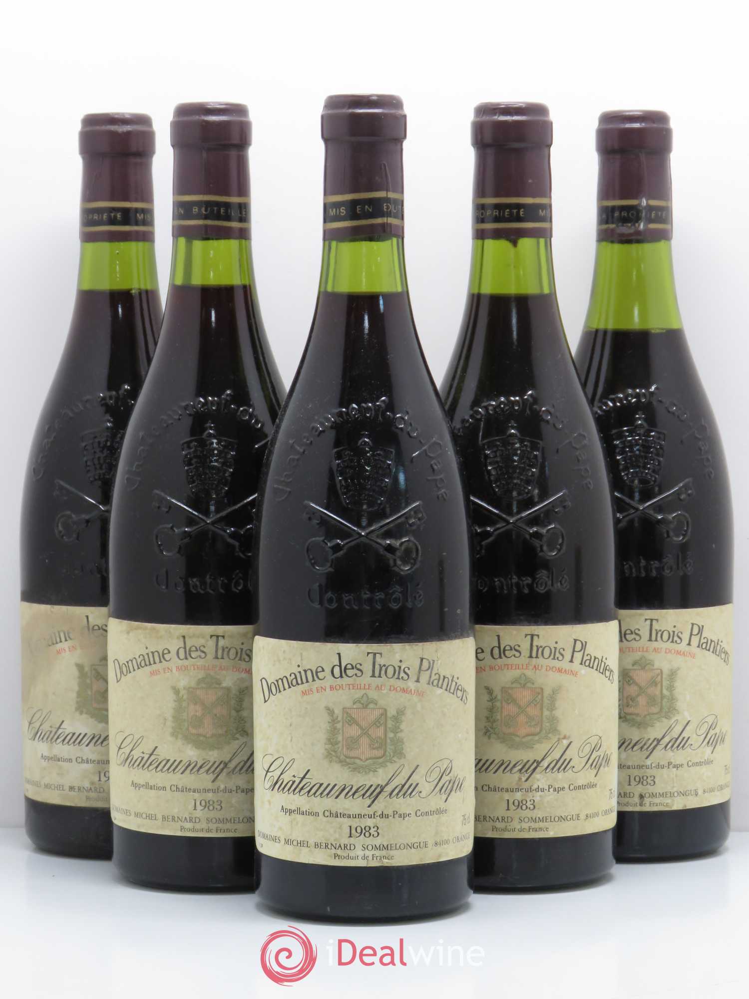 Châteauneuf-du-Pape Domaine des trois plantiers 1983 - Posten von 5 Flaschen - 0